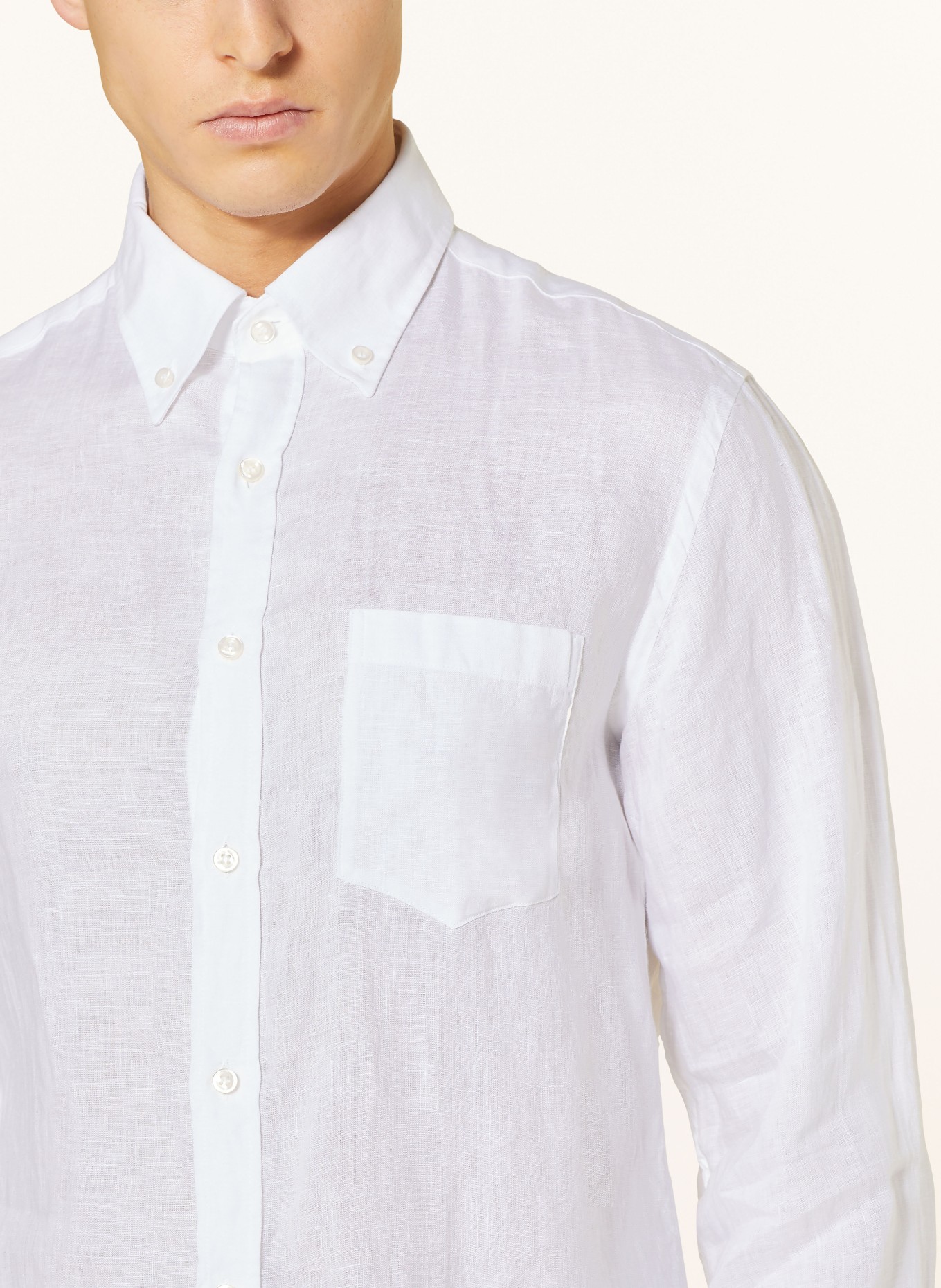 PAUL & SHARK Linen shirt regular fit, Color: WHITE (Image 4)