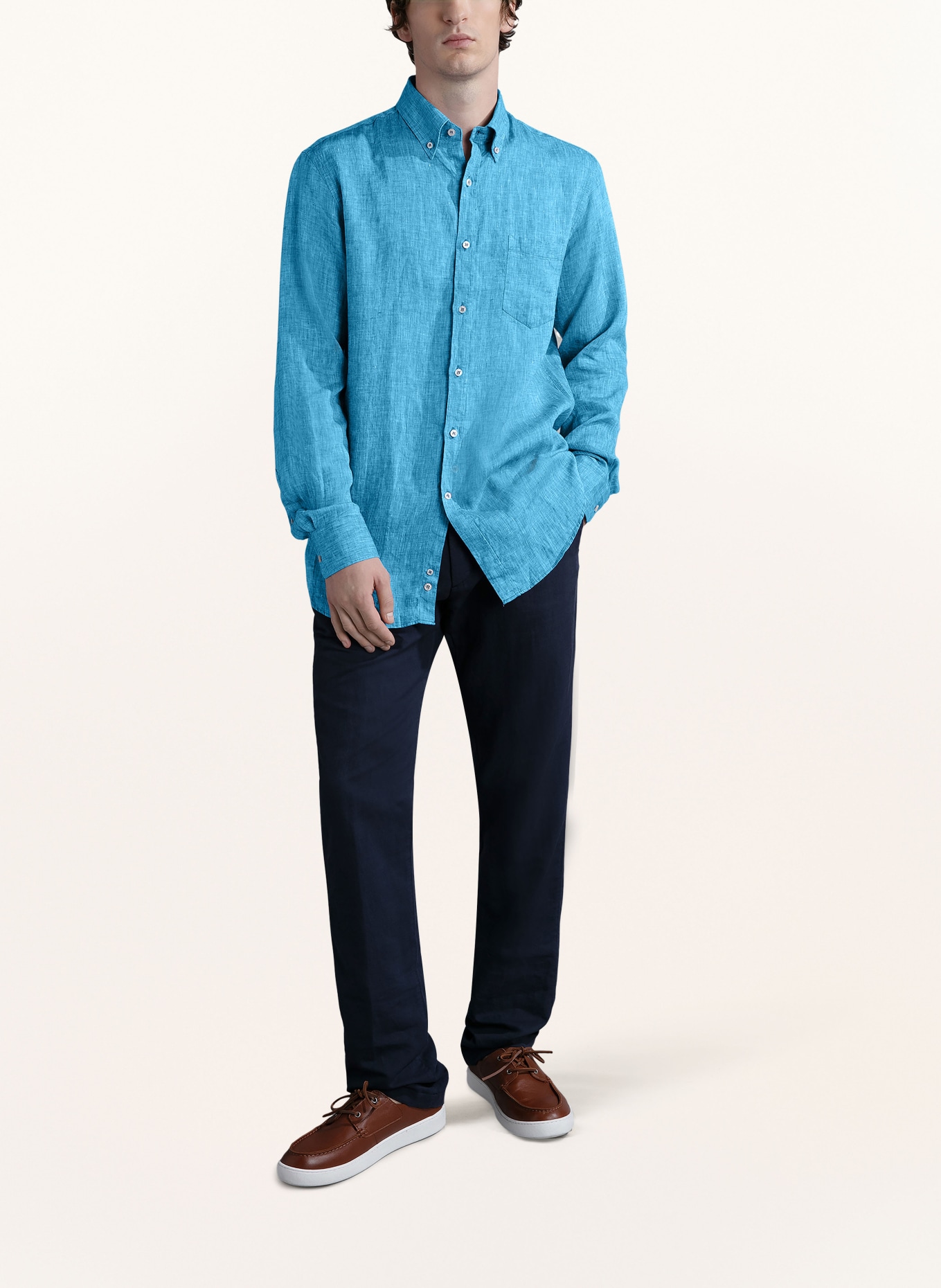 PAUL & SHARK Leinenhemd Regular Fit: 523 TURCHESE