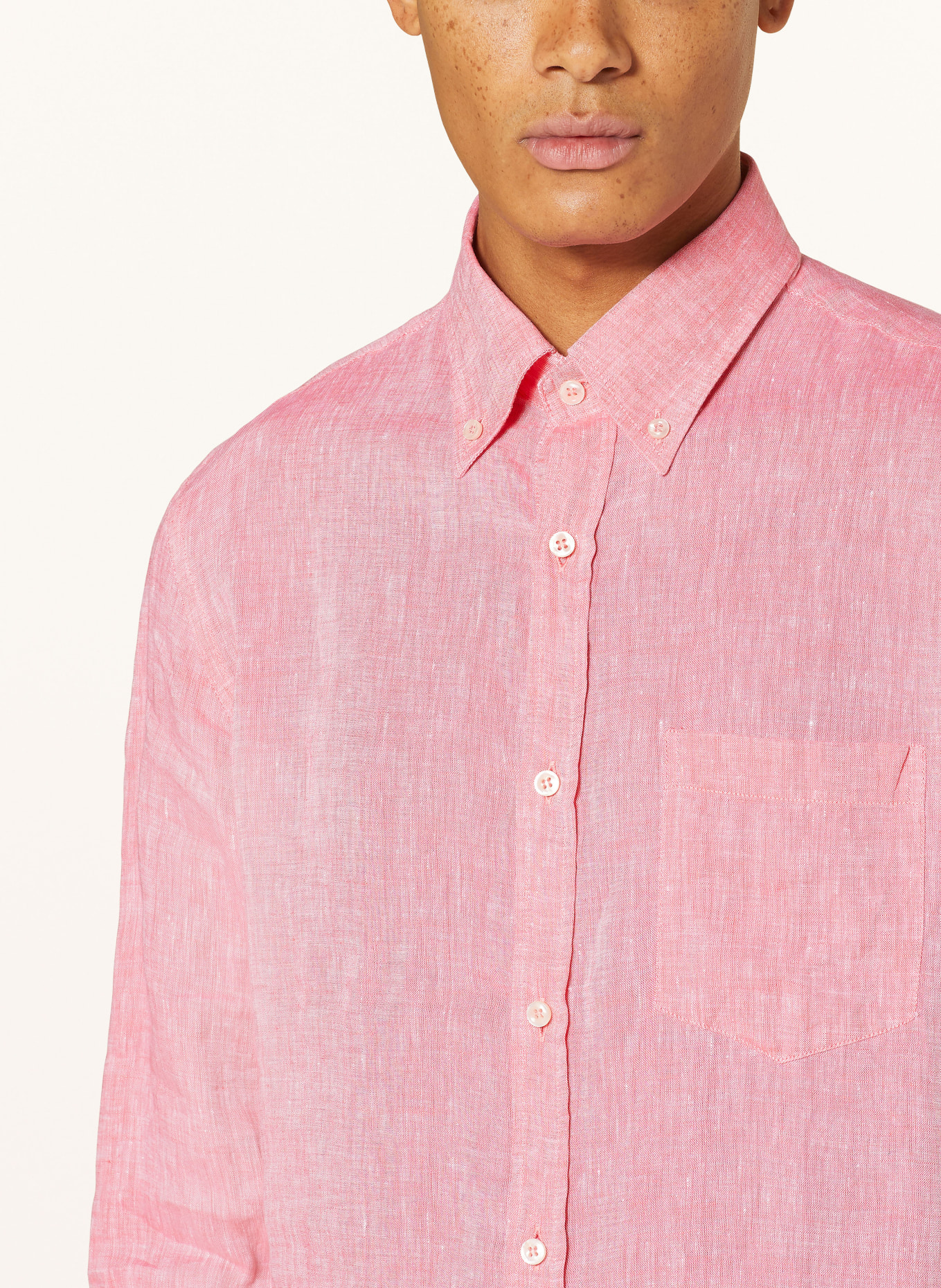 PAUL & SHARK Linen shirt regular fit, Color: SALMON (Image 4)