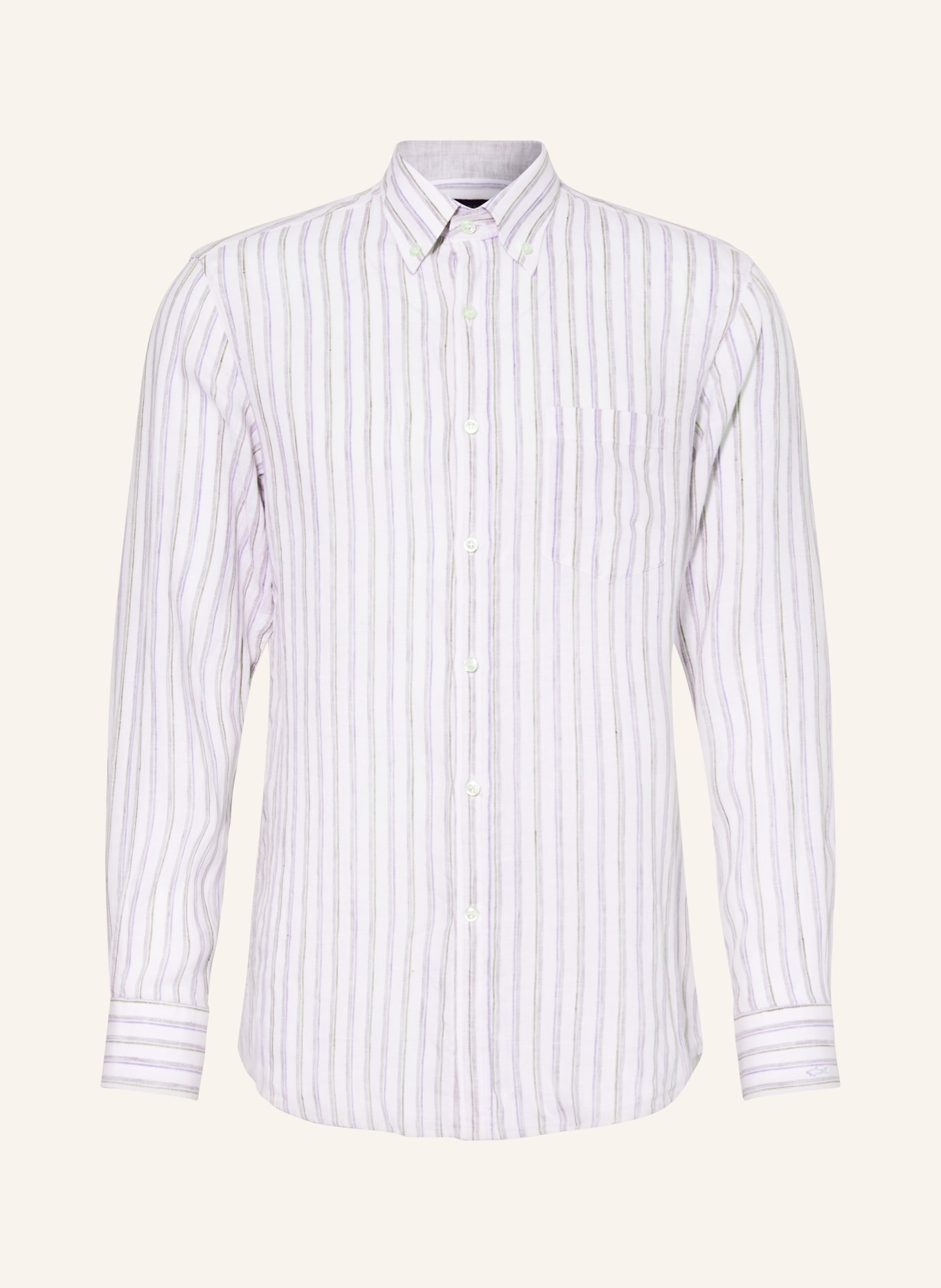 PAUL & SHARK Linen shirt regular fit, Color: WHITE/ BLUE/ GRAY (Image 1)