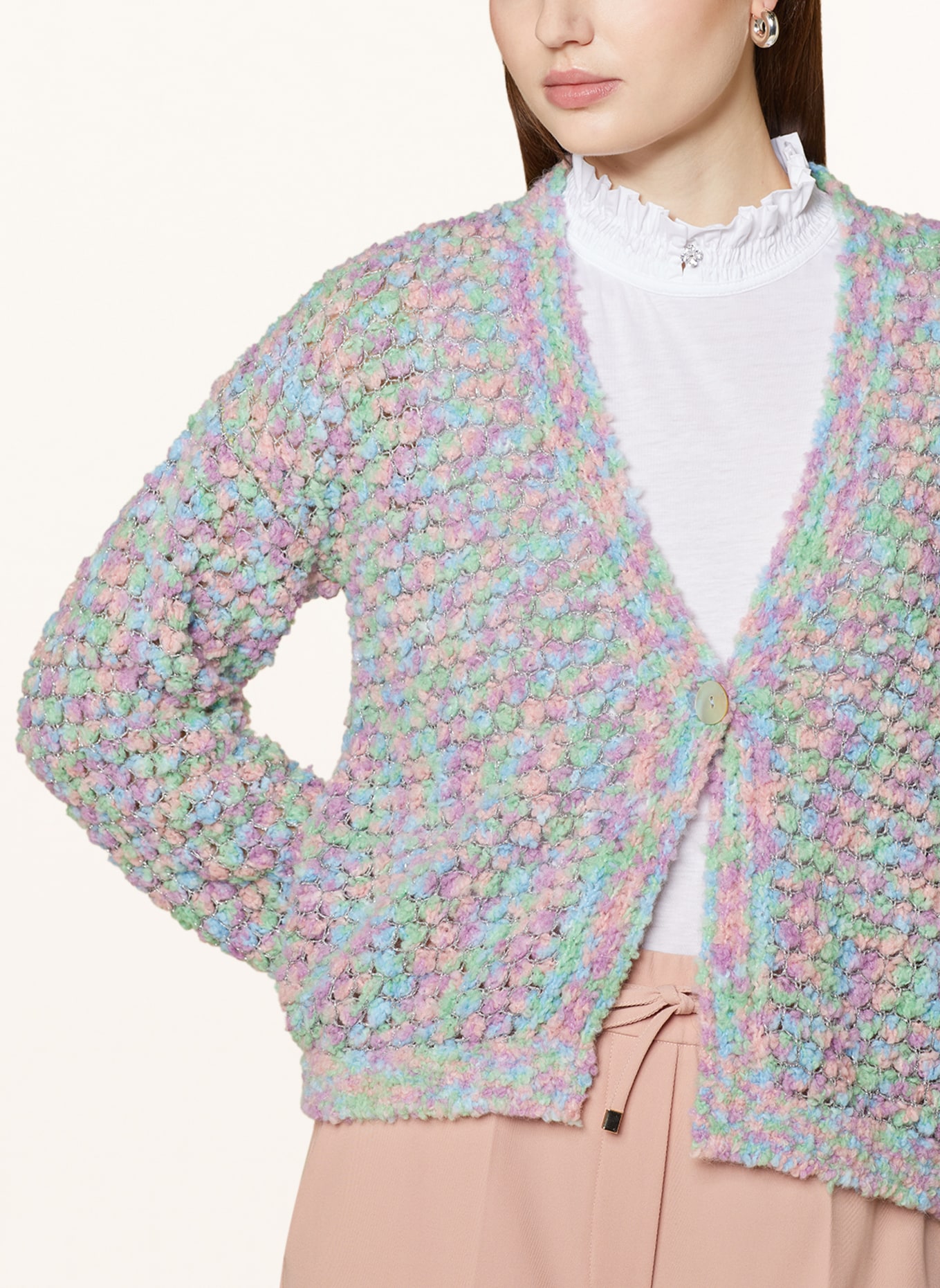 rich&royal Cardigan with glitter thread, Color: LIGHT BLUE/ LIGHT GREEN/ PURPLE (Image 4)