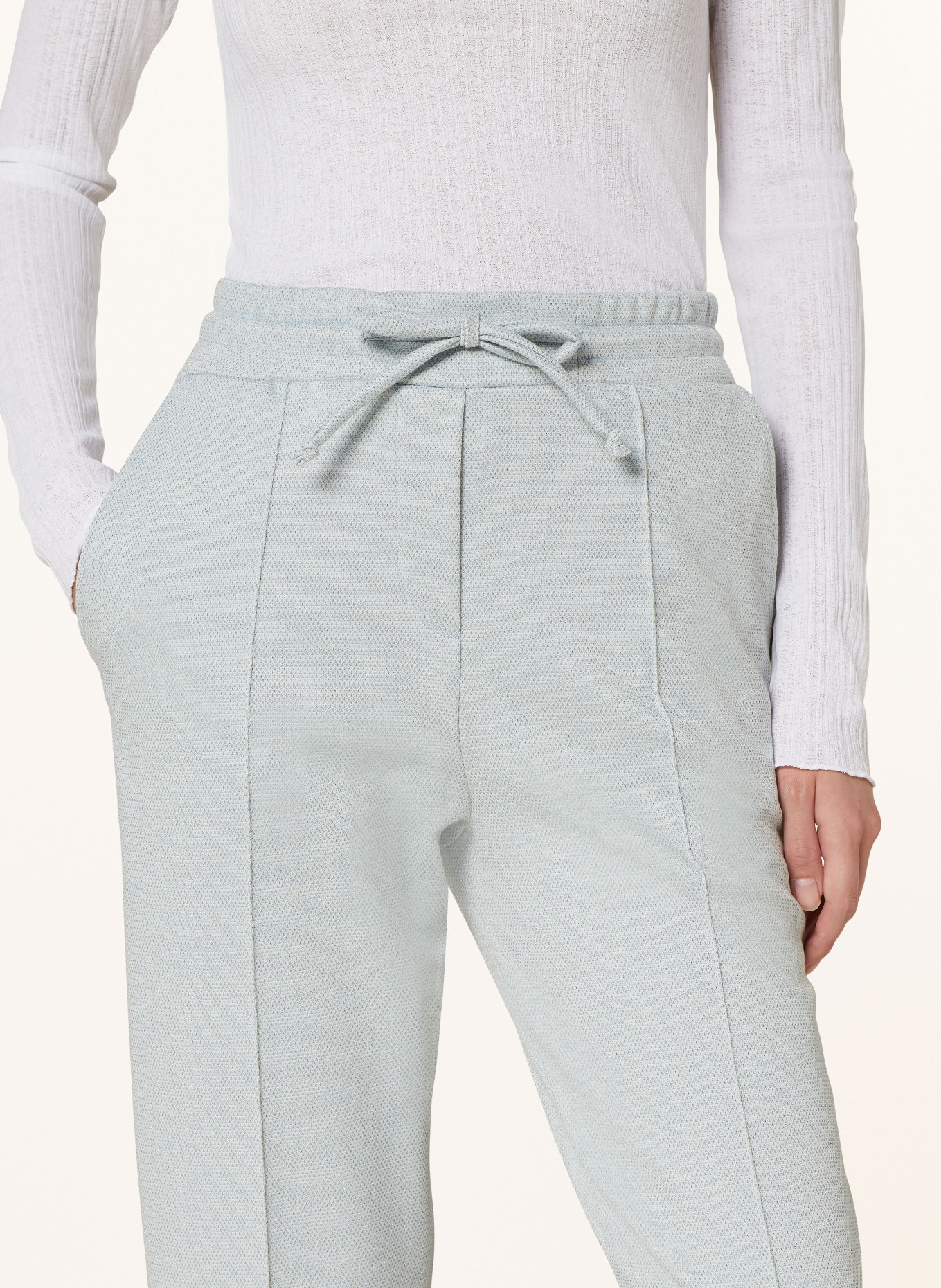 rich&royal Trousers in jogger style with glitter thread, Color: LIGHT BLUE/ GOLD (Image 5)