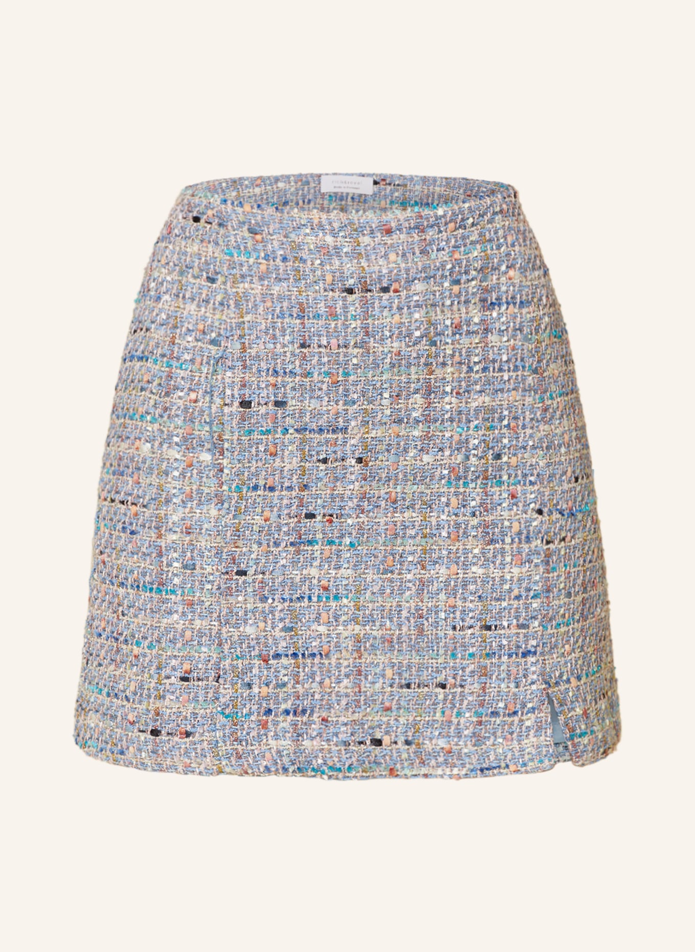 rich&royal Tweed skirt with sequins and glitter thread, Color: LIGHT BLUE/ LIGHT PURPLE (Image 1)