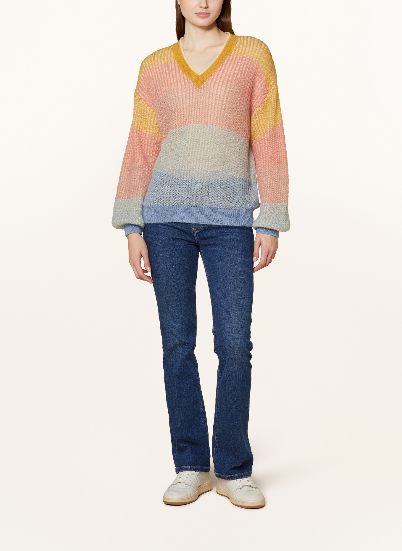 rich&royal Sweater with alpaca, Color: DARK YELLOW/ SALMON/ MINT (Image 2)