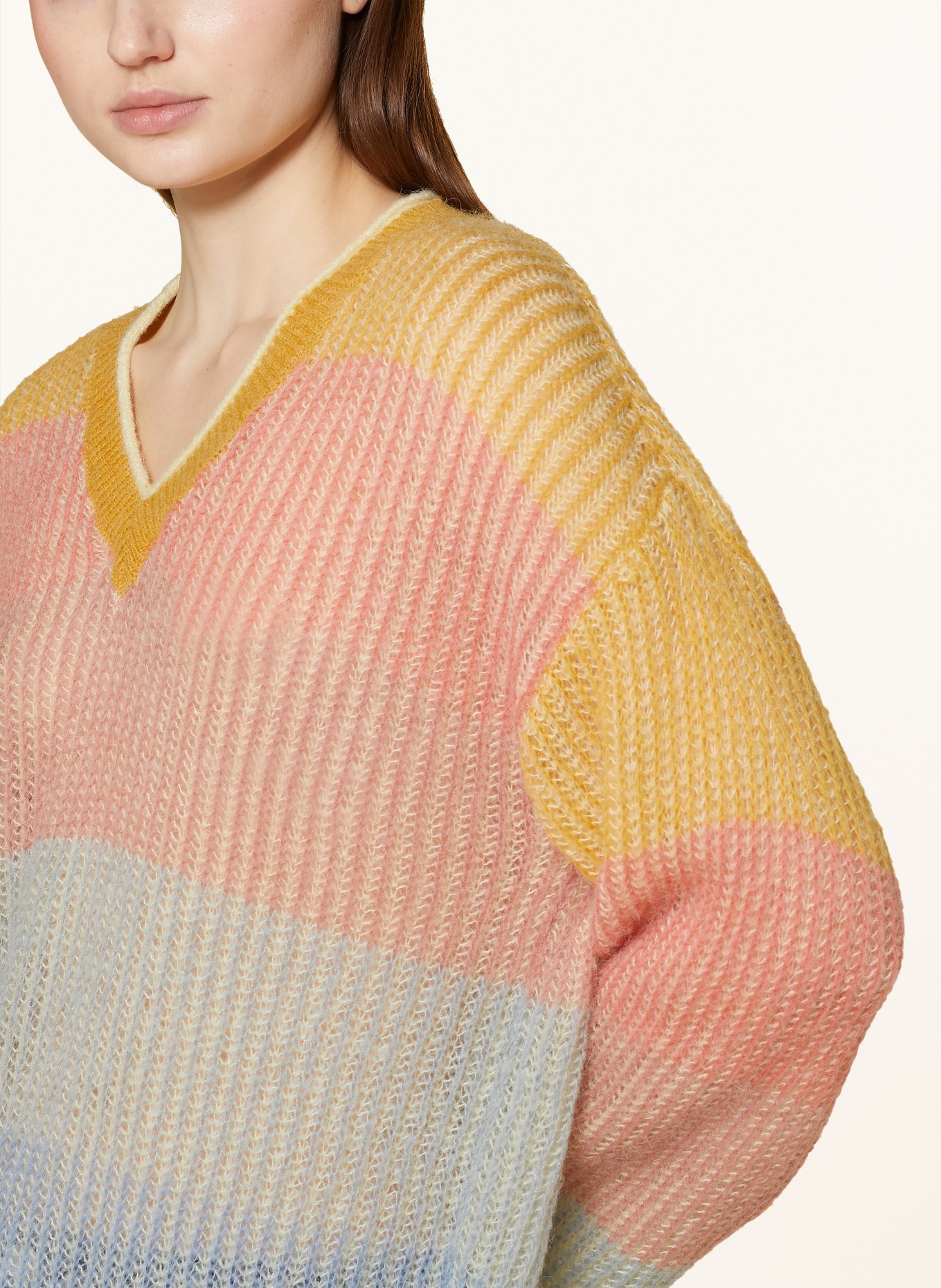 rich&royal Sweater with alpaca, Color: DARK YELLOW/ SALMON/ MINT (Image 4)