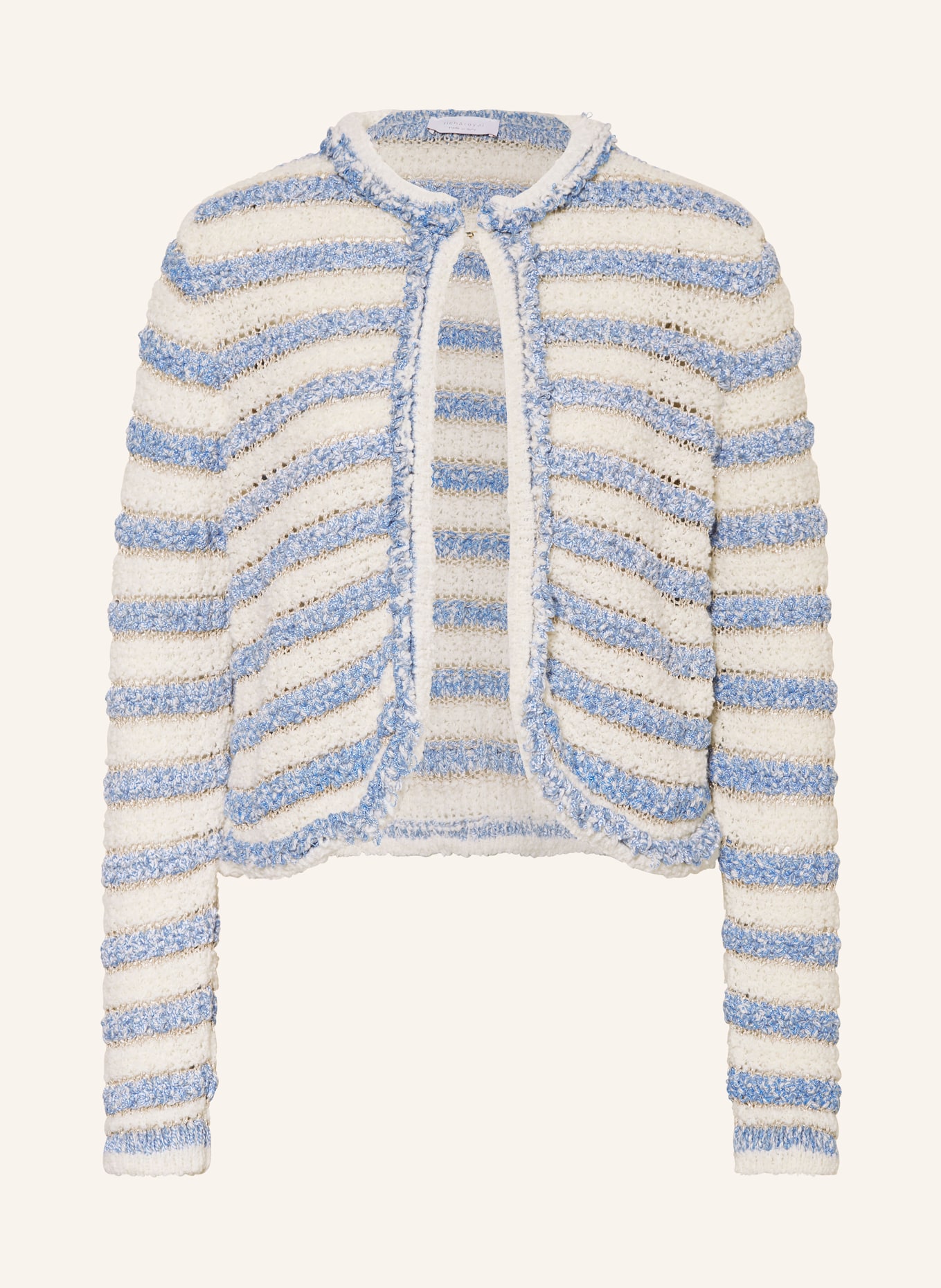 rich&royal Cardigan with glitter thread, Color: WHITE/ LIGHT BLUE/ GOLD (Image 1)