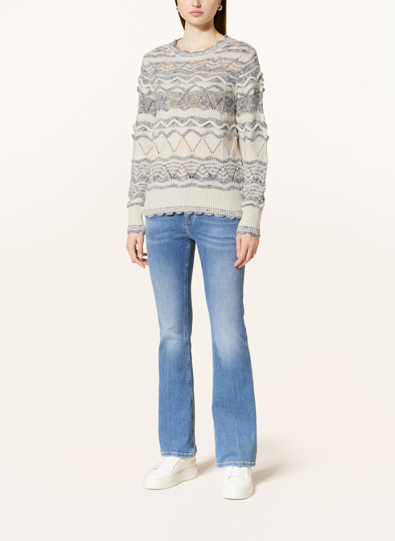 rich&royal Sweater, Color: WHITE/ BLUE GRAY (Image 2)