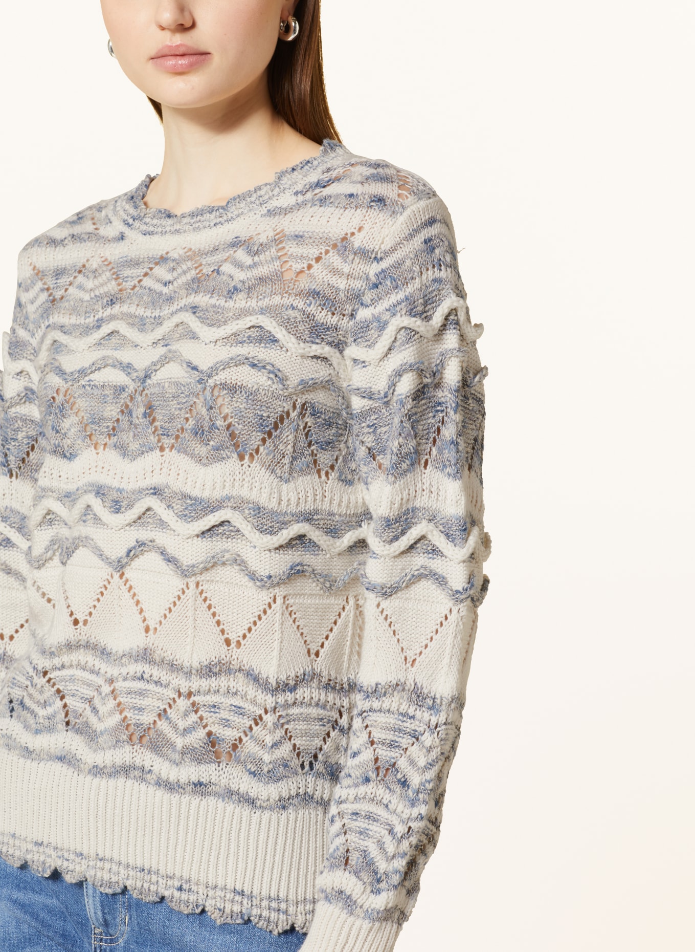 rich&royal Sweater, Color: WHITE/ BLUE GRAY (Image 4)