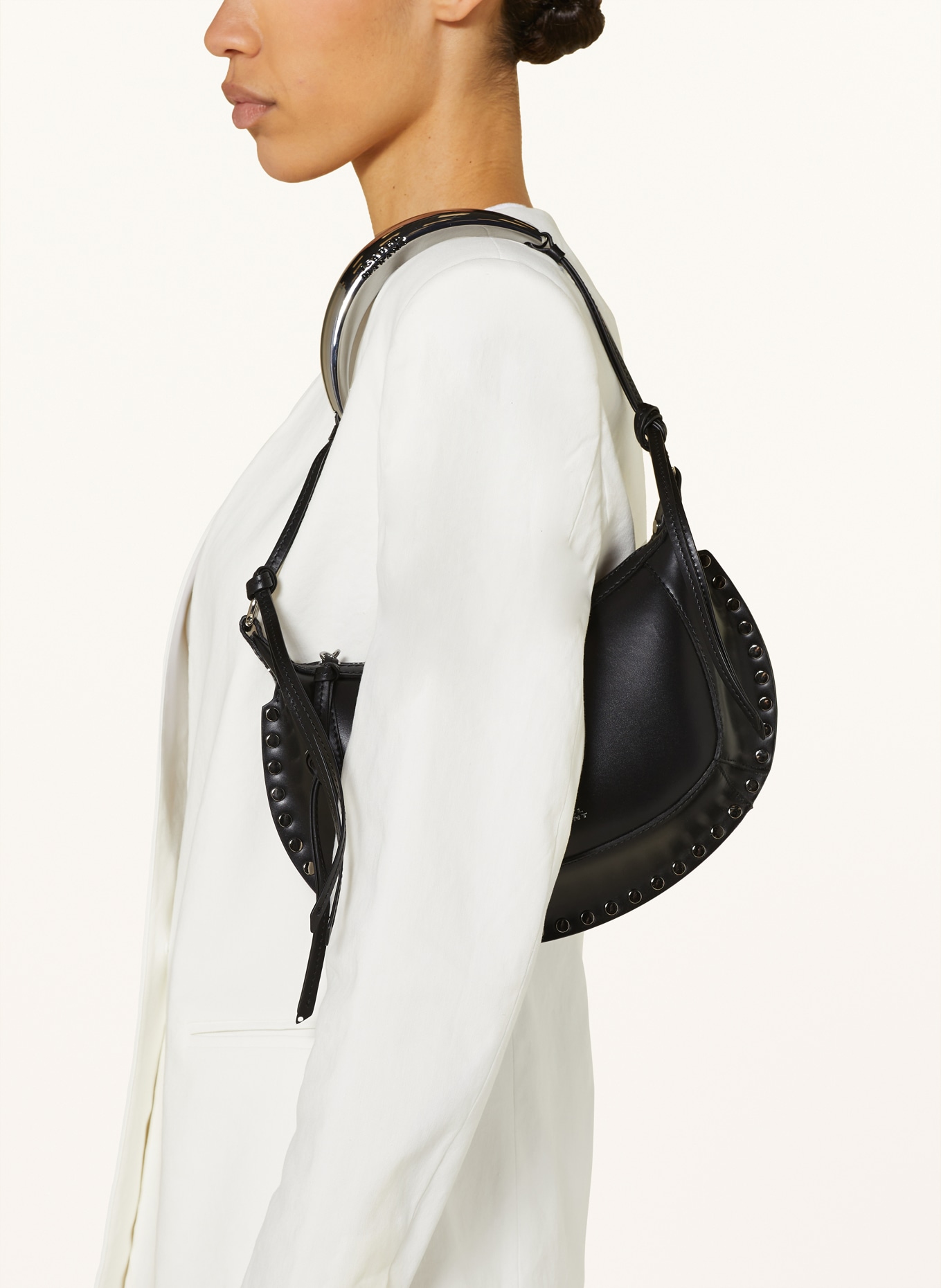 ISABEL MARANT Shoulder bag OSKAN MOON with rivets, Color: BLACK (Image 4)