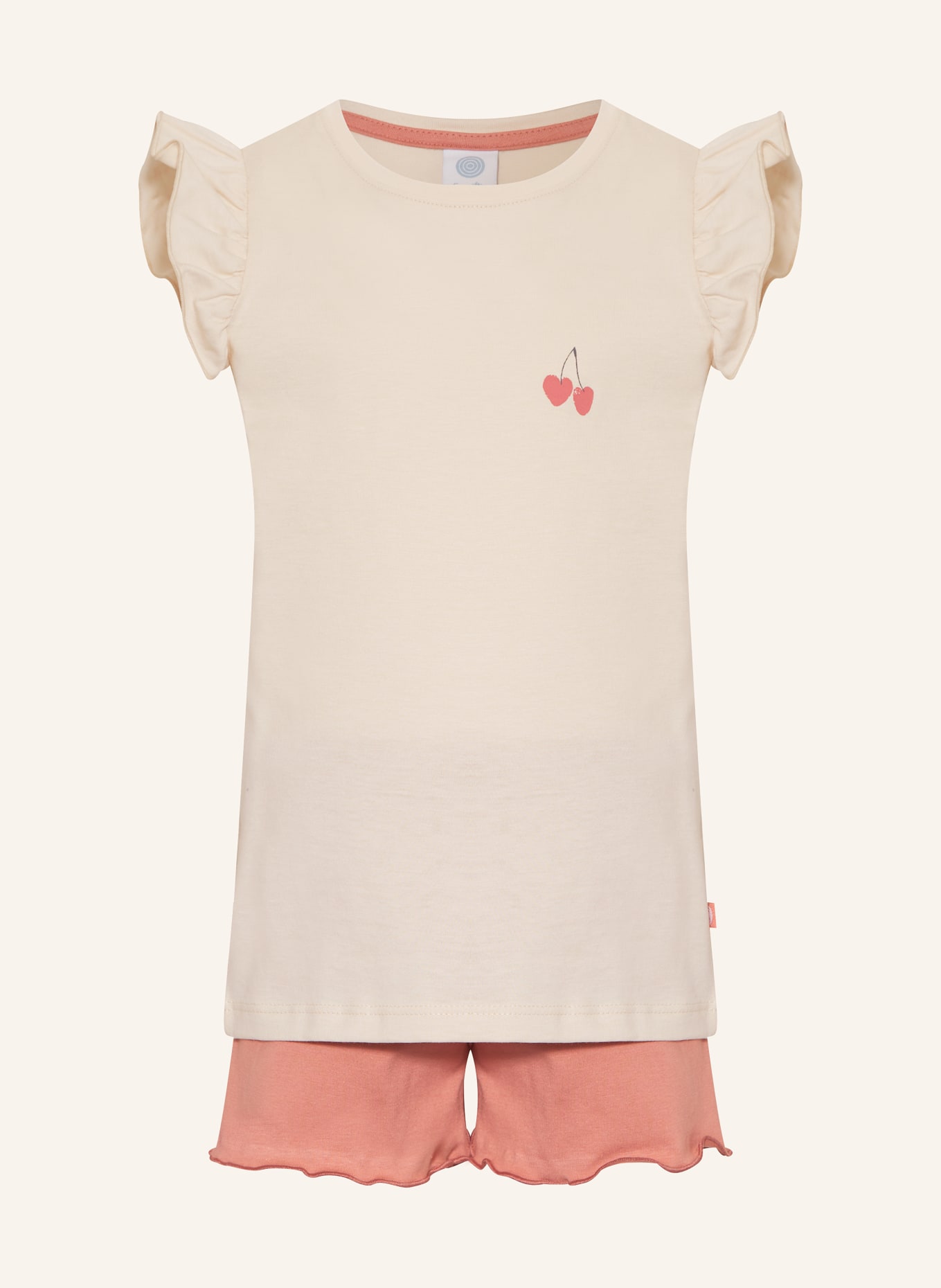 Sanetta Shorty-Schlafanzug, Farbe: NUDE/ HELLROT (Bild 1)