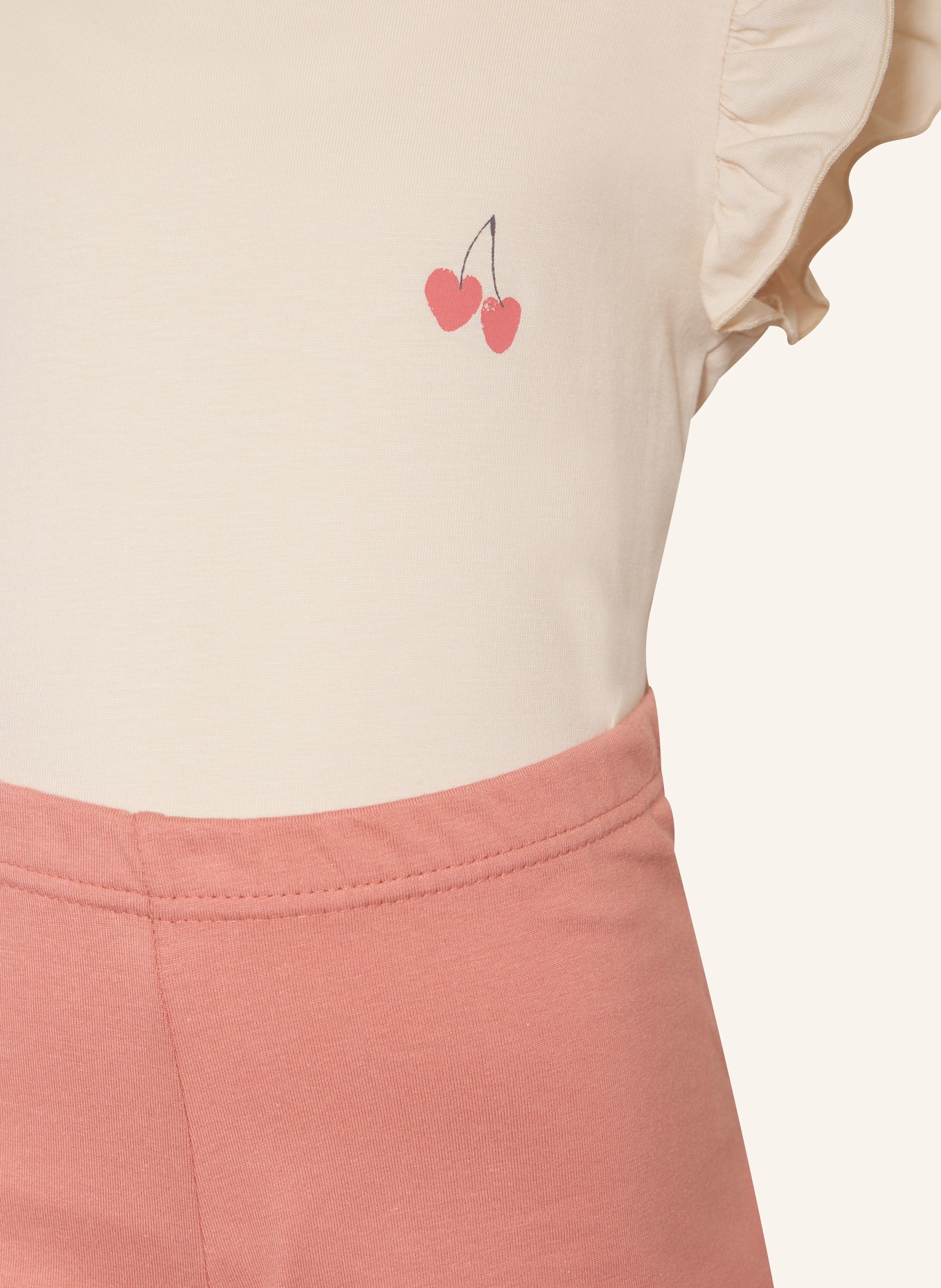 Sanetta Shorty-Schlafanzug, Farbe: NUDE/ HELLROT (Bild 3)