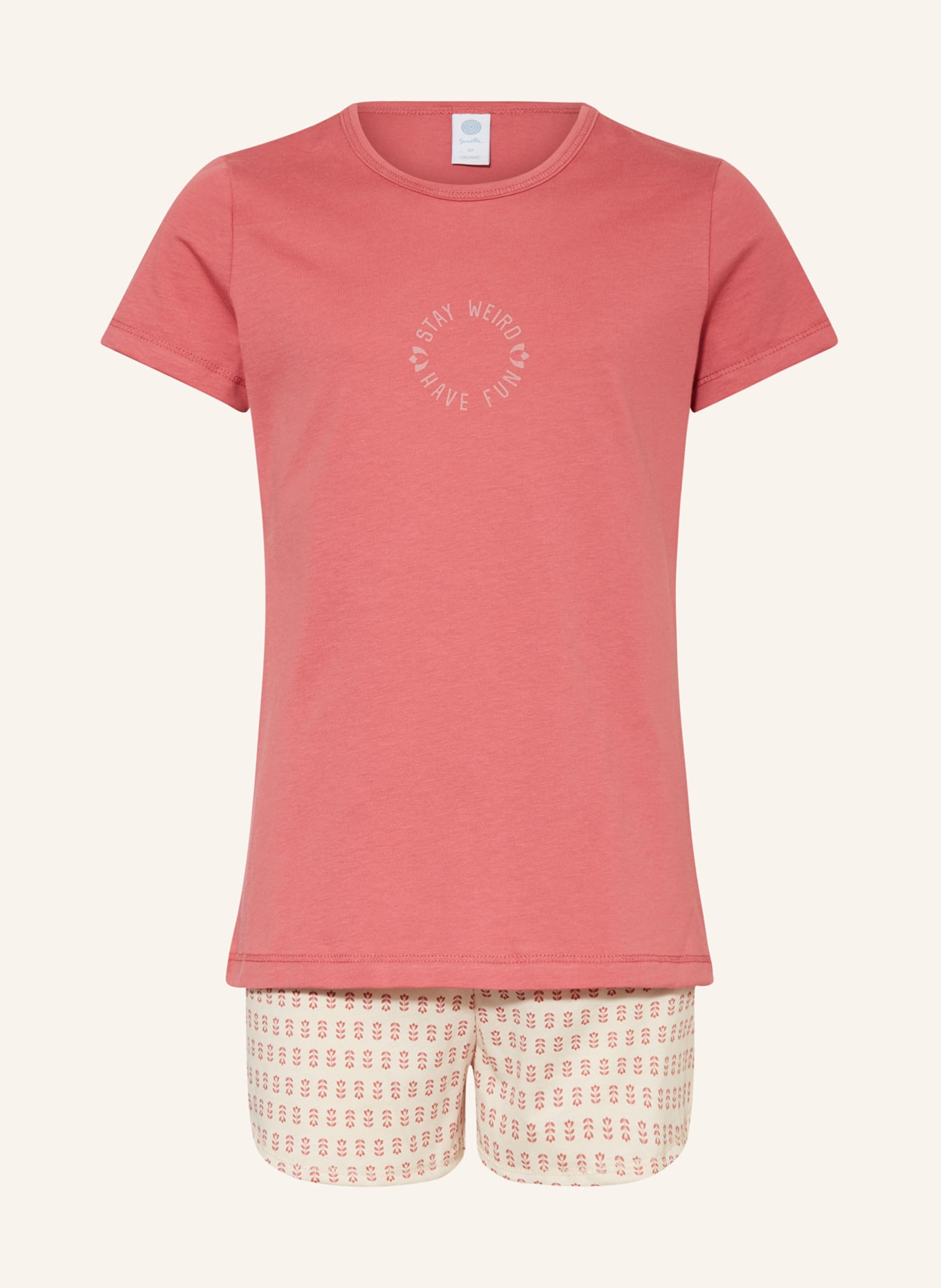 Sanetta Shorty-Schlafanzug, Farbe: ROSÉ/ ECRU (Bild 1)