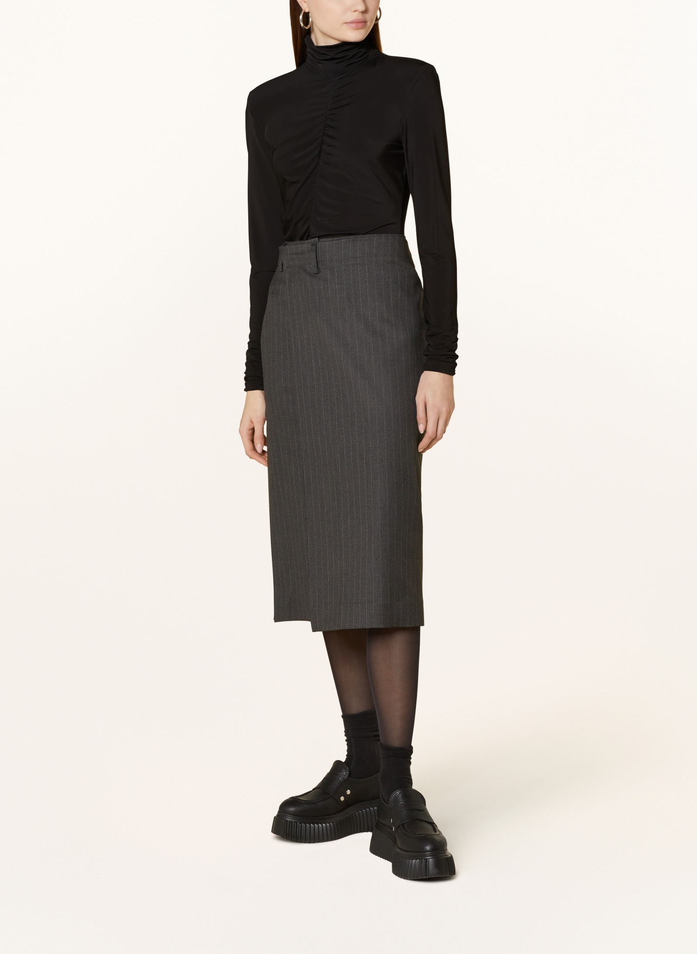VANILIA Wrap skirt, Color: DARK GRAY/ GRAY (Image 2)