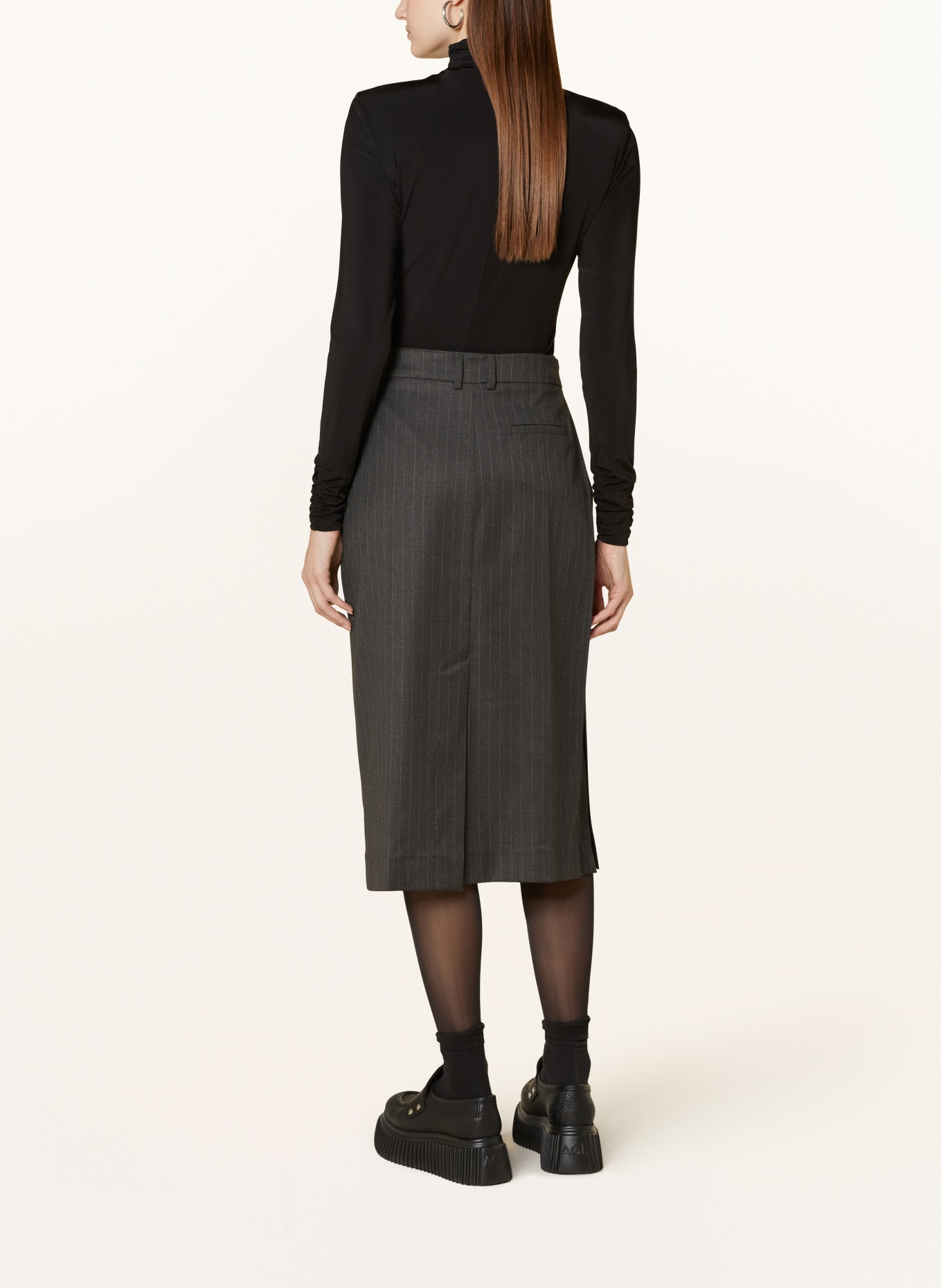 VANILIA Wrap skirt, Color: DARK GRAY/ GRAY (Image 3)