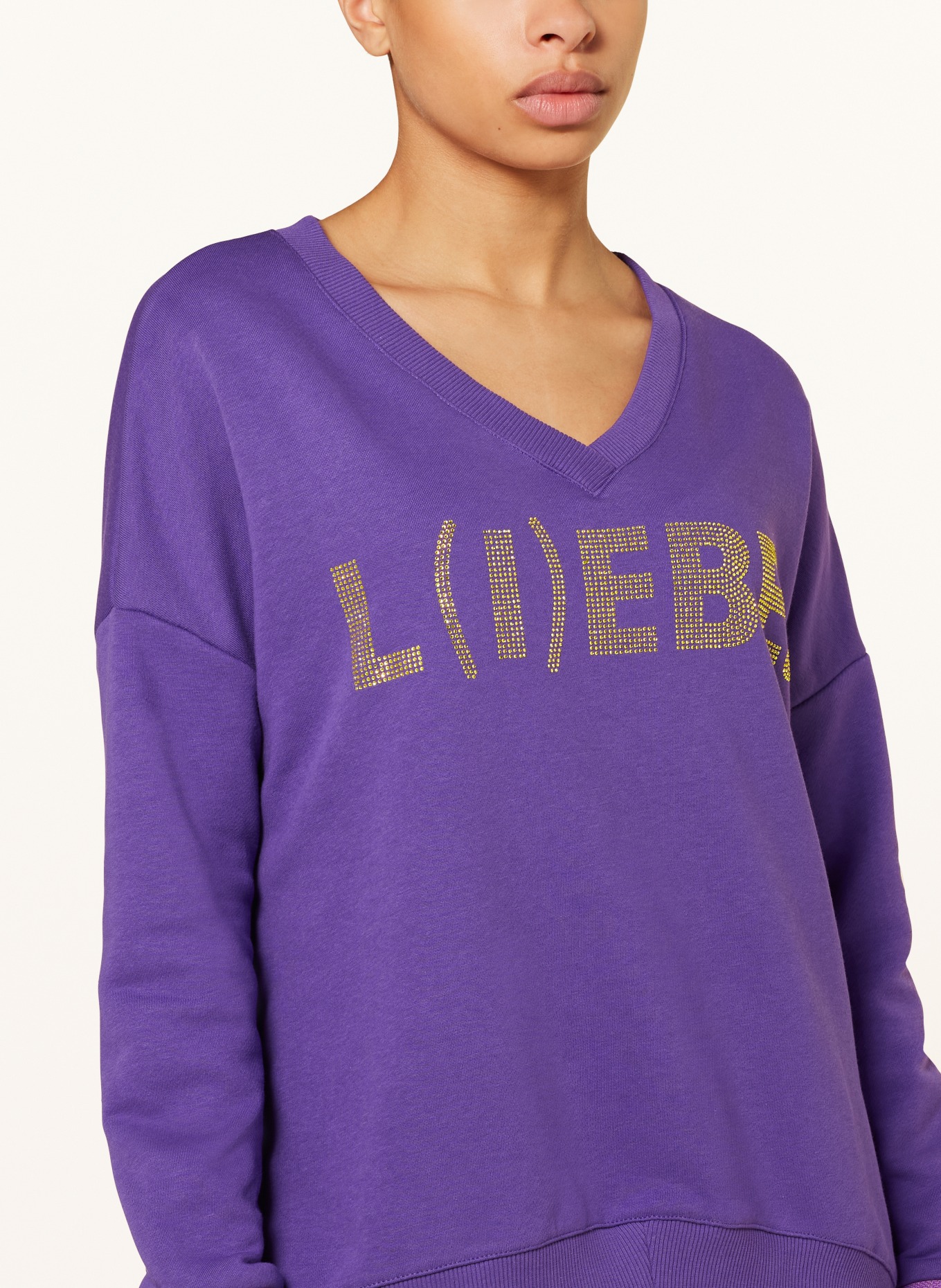 miss goodlife Sweatshirt mit Schmucksteinen, Farbe: LILA (Bild 4)
