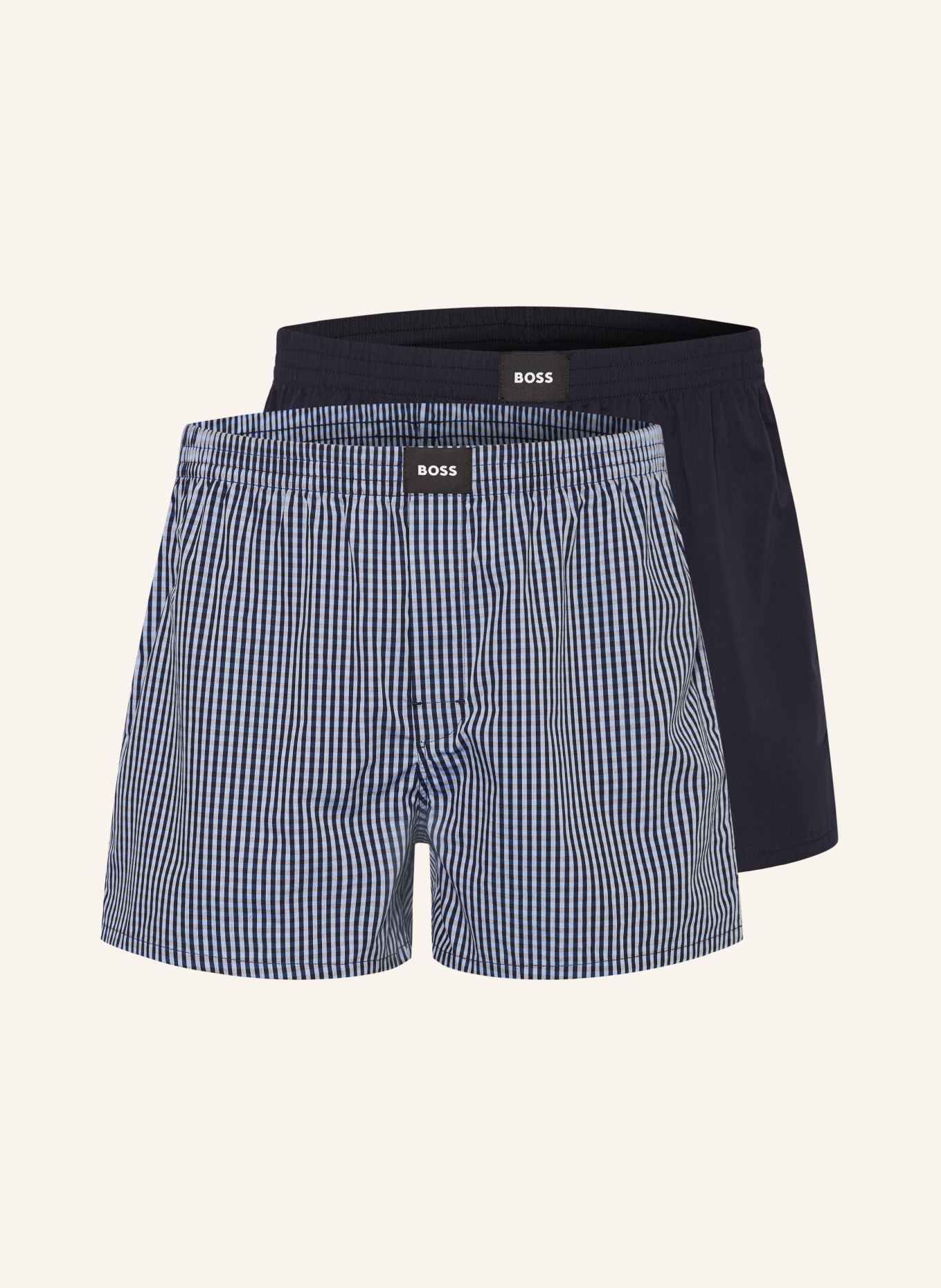 BOSS 2er-Pack Boxershorts, Farbe: DUNKELBLAU/ BLAU/ HELLBLAU (Bild 1)