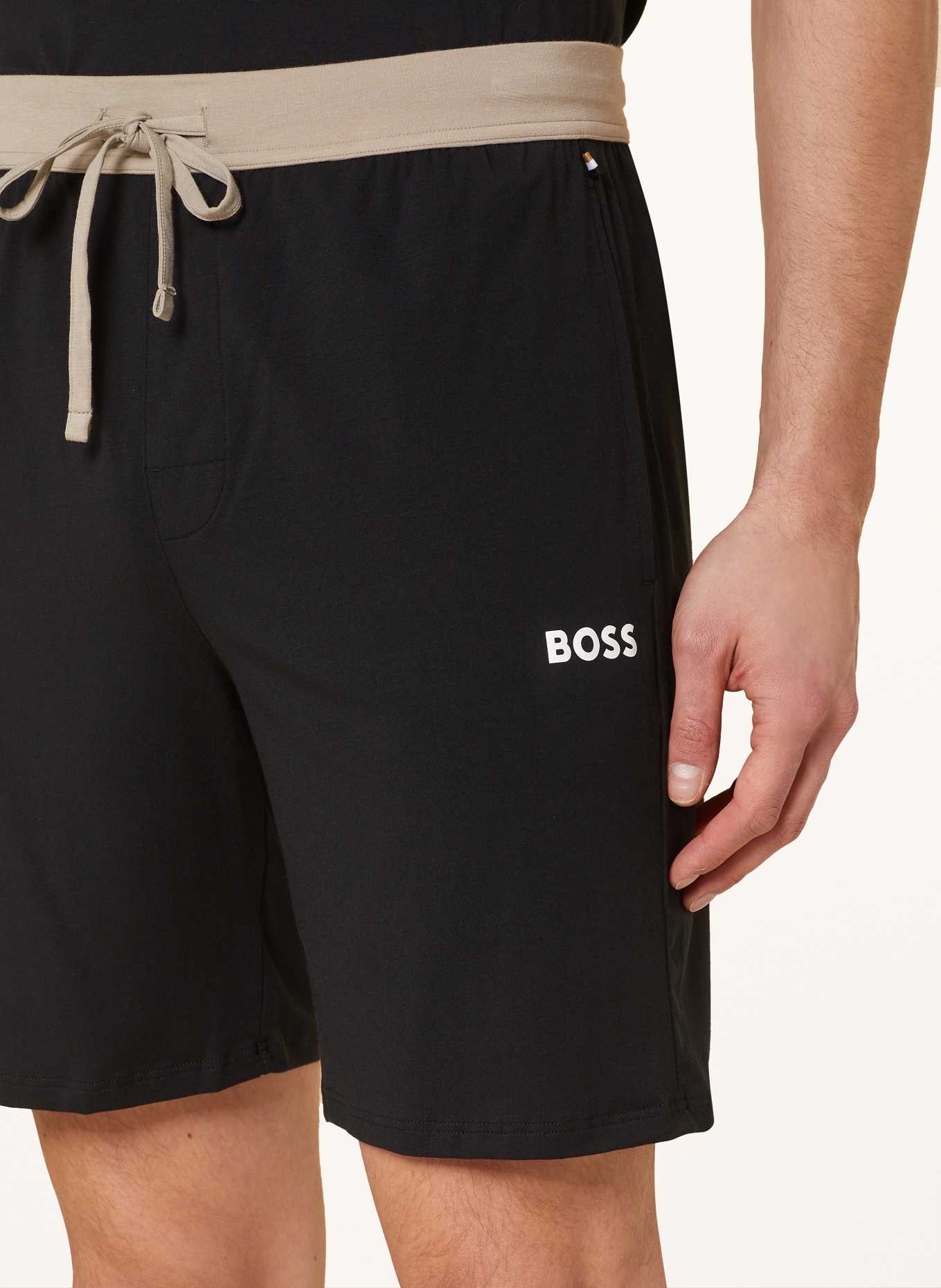 BOSS Shorty-Schlafanzug BALANCE, Farbe: SCHWARZ/ BEIGE (Bild 5)