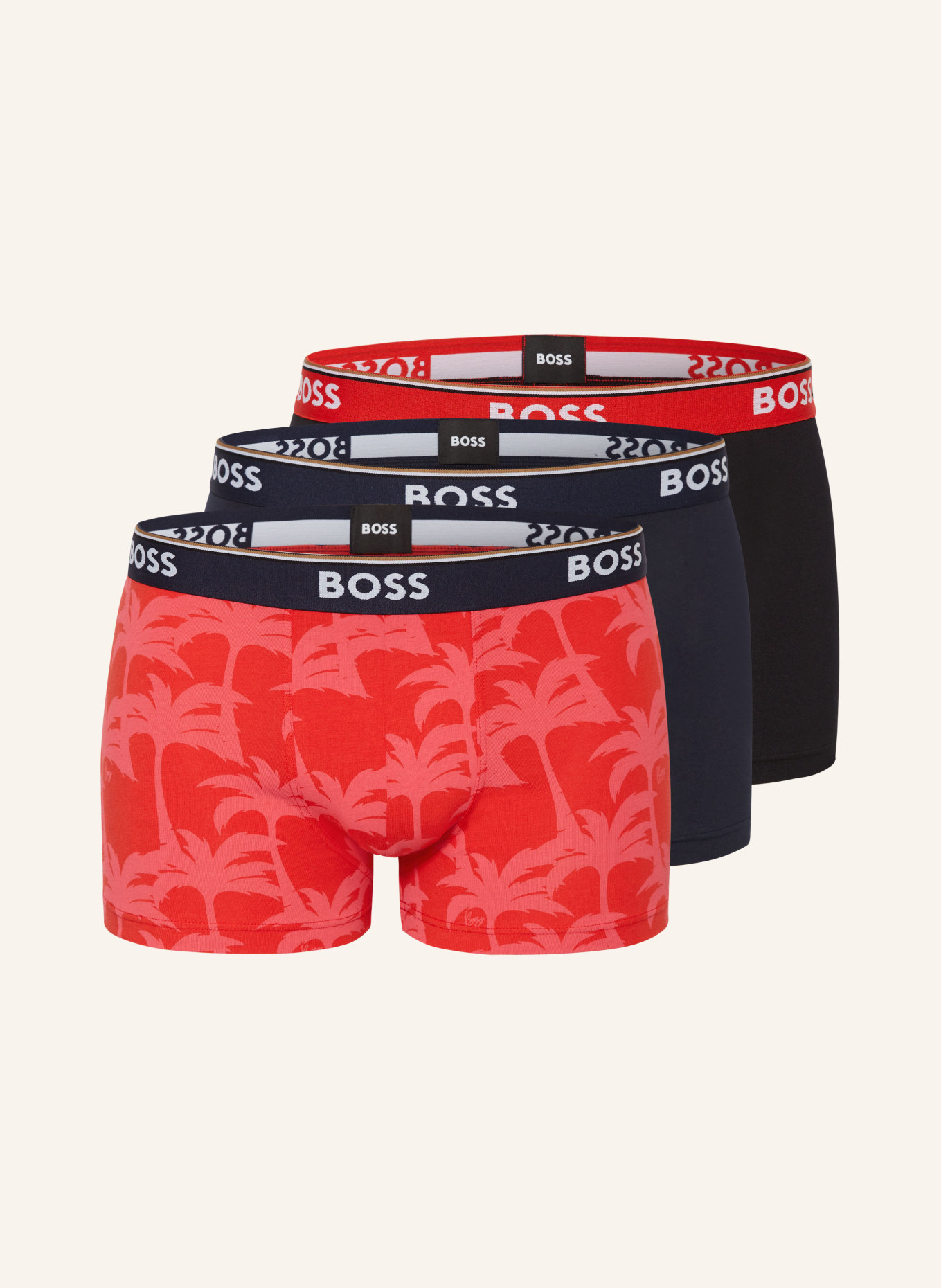 BOSS 3-pack boxer shorts TRUNK, Color: BLACK/ BLUE/ RED (Image 1)