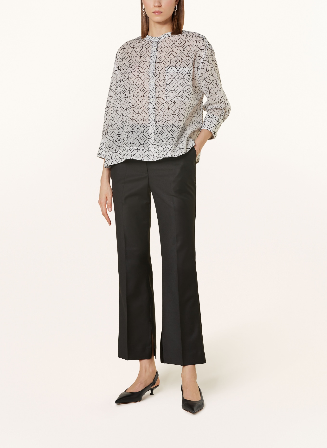 ROBERT FRIEDMAN Blouse with 3/4 sleeves, Color: WHITE/ BLACK (Image 2)