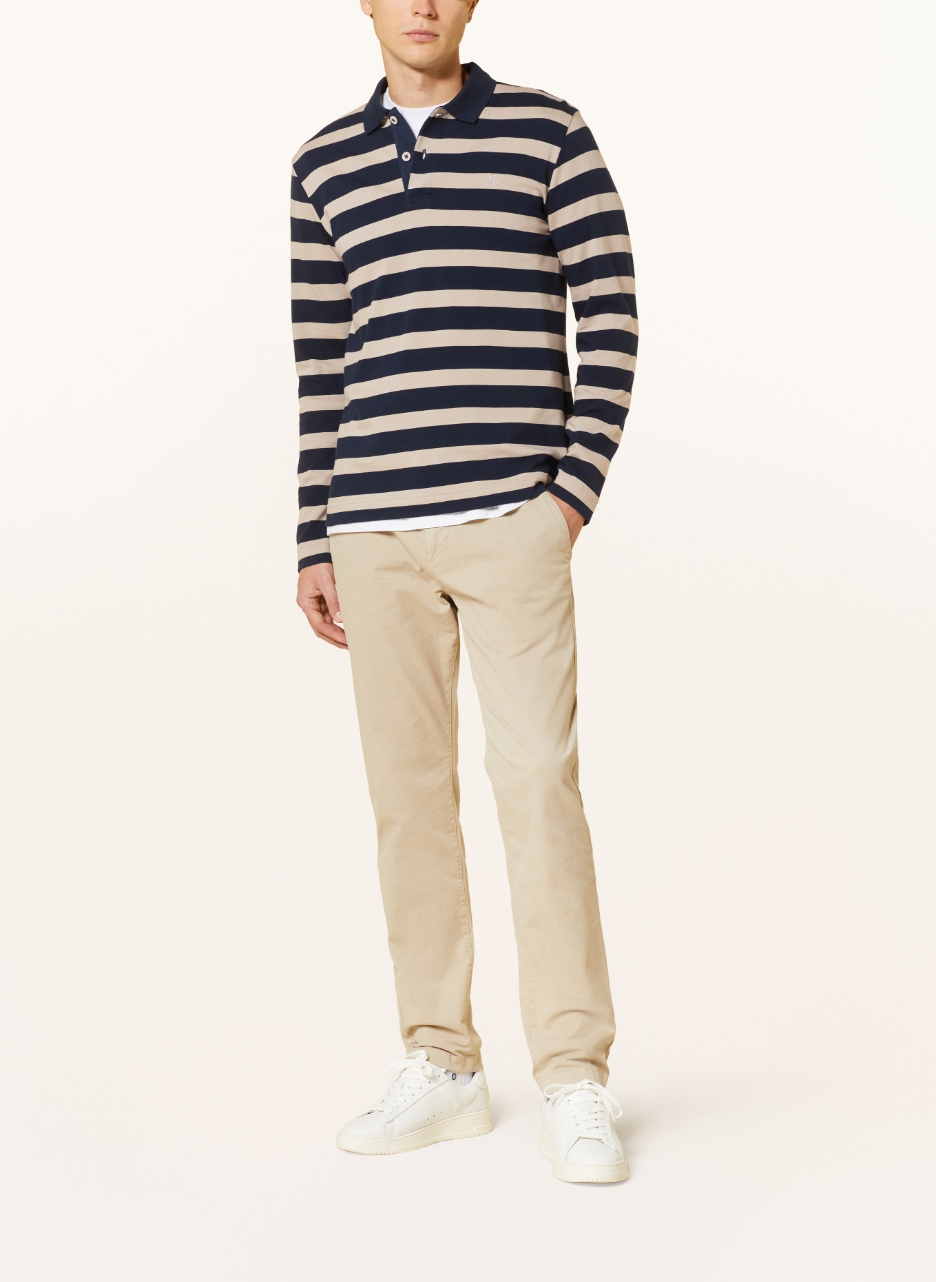 Marc O'Polo Poloshirt Regular Fit, Farbe: DUNKELBLAU/ BEIGE (Bild 2)
