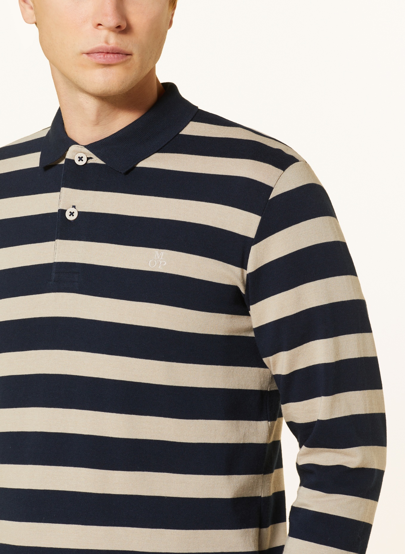 Marc O'Polo Poloshirt Regular Fit, Farbe: DUNKELBLAU/ BEIGE (Bild 4)