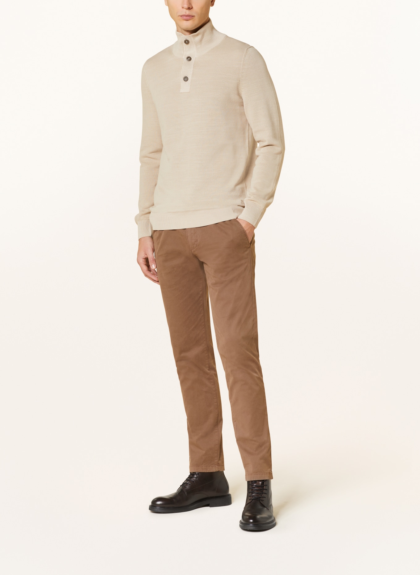 Marc O'Polo Half-zip sweater, Color: LIGHT BROWN (Image 2)
