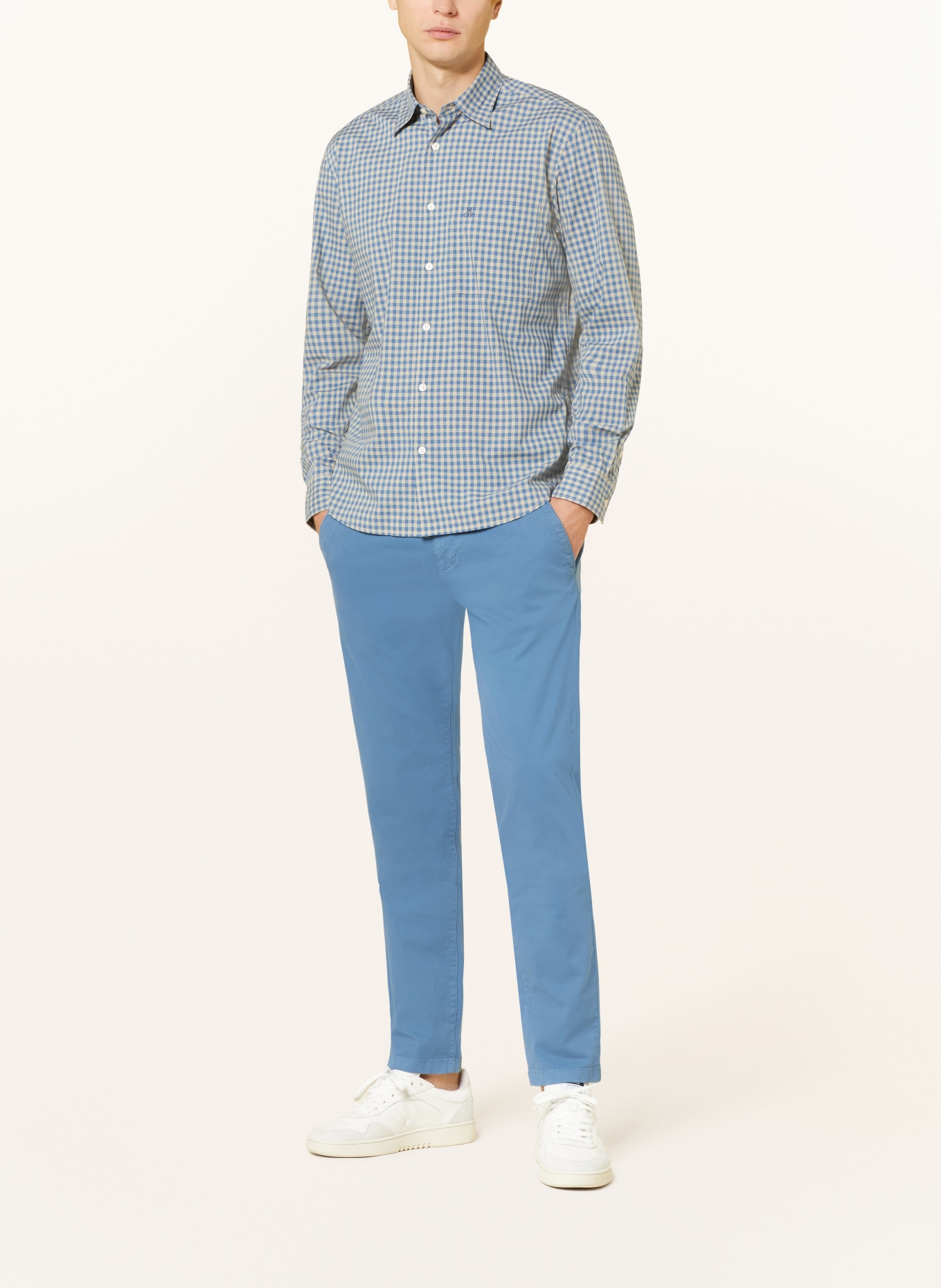 Marc O'Polo Shirt comfort fit, Color: BLUE/ LIGHT BROWN (Image 2)