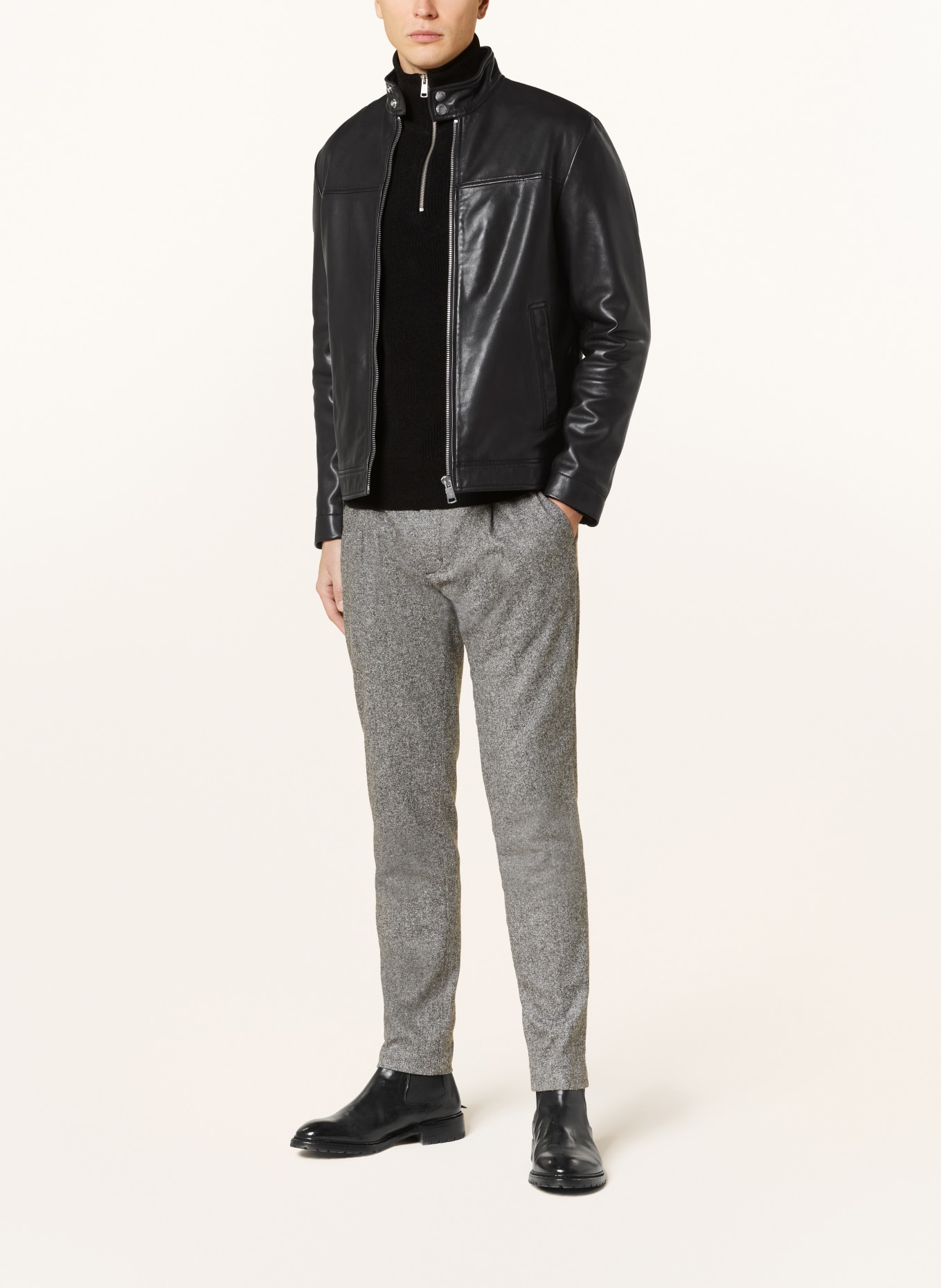 Marc O'Polo Leather jacket, Color: BLACK (Image 2)