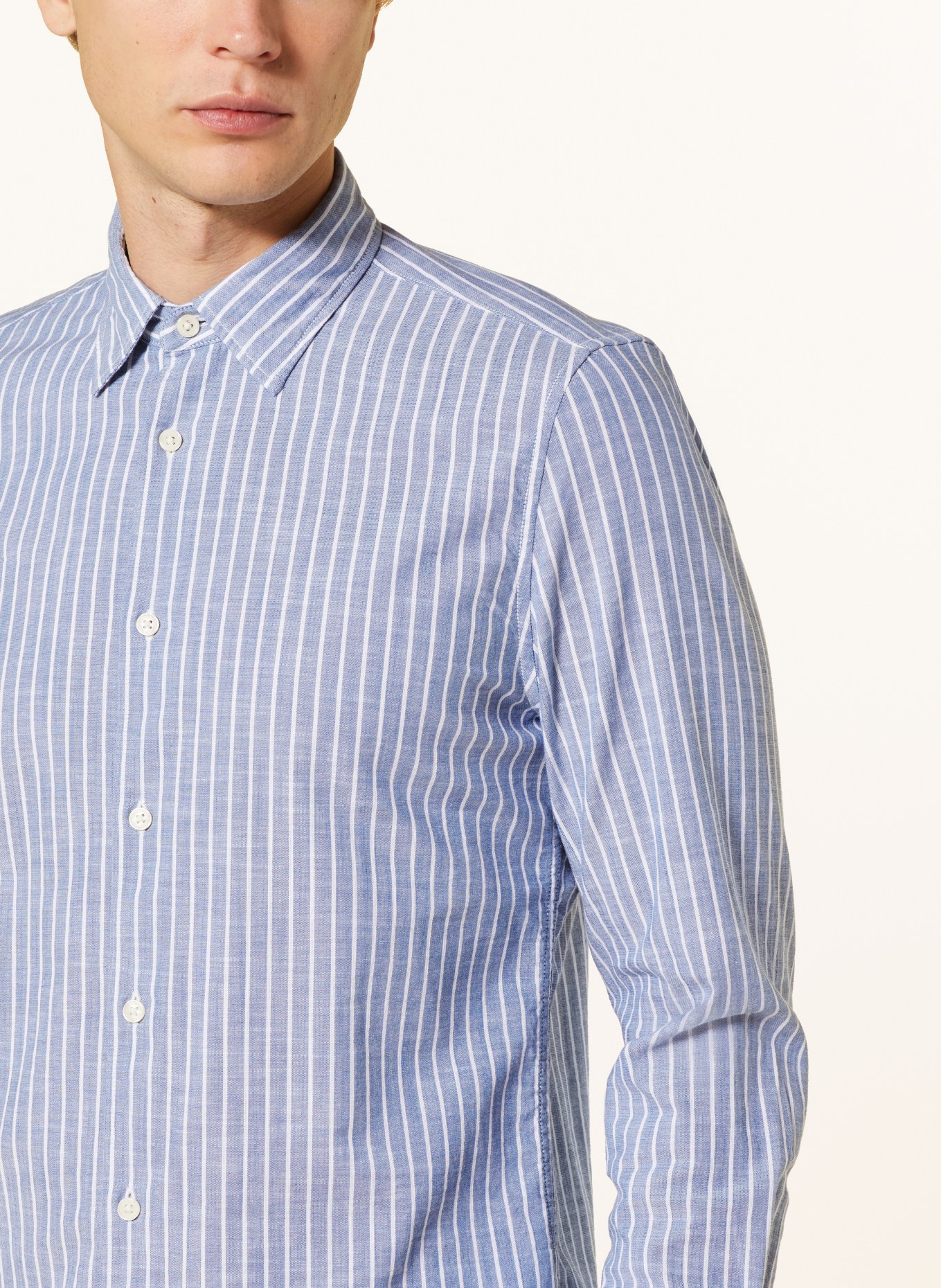 Marc O'Polo Shirt shaped fit, Color: BLUE/ WHITE (Image 4)