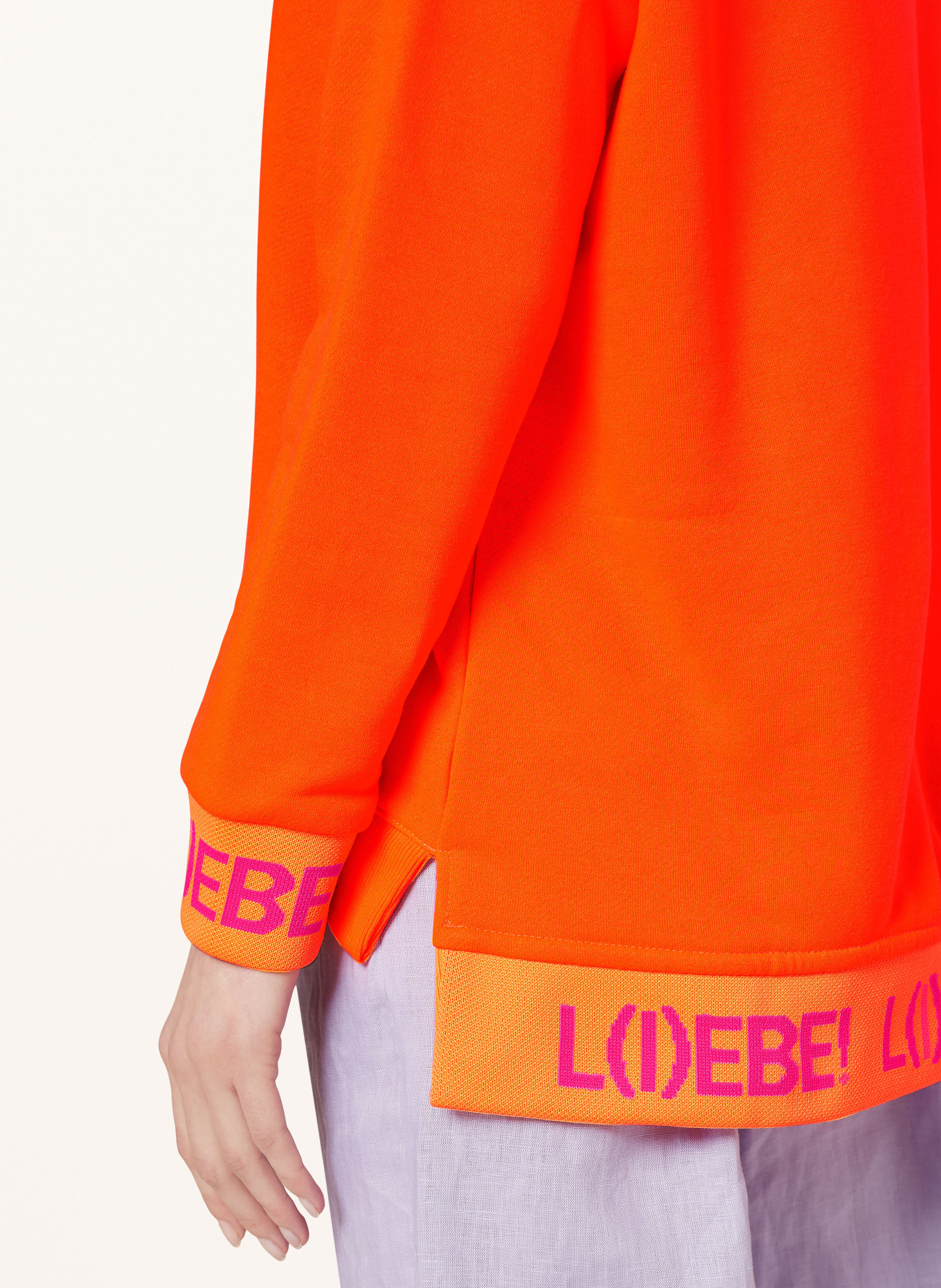 miss goodlife Sweatshirt mit Schmucksteinen, Farbe: NEONORANGE/ NEONPINK (Bild 4)