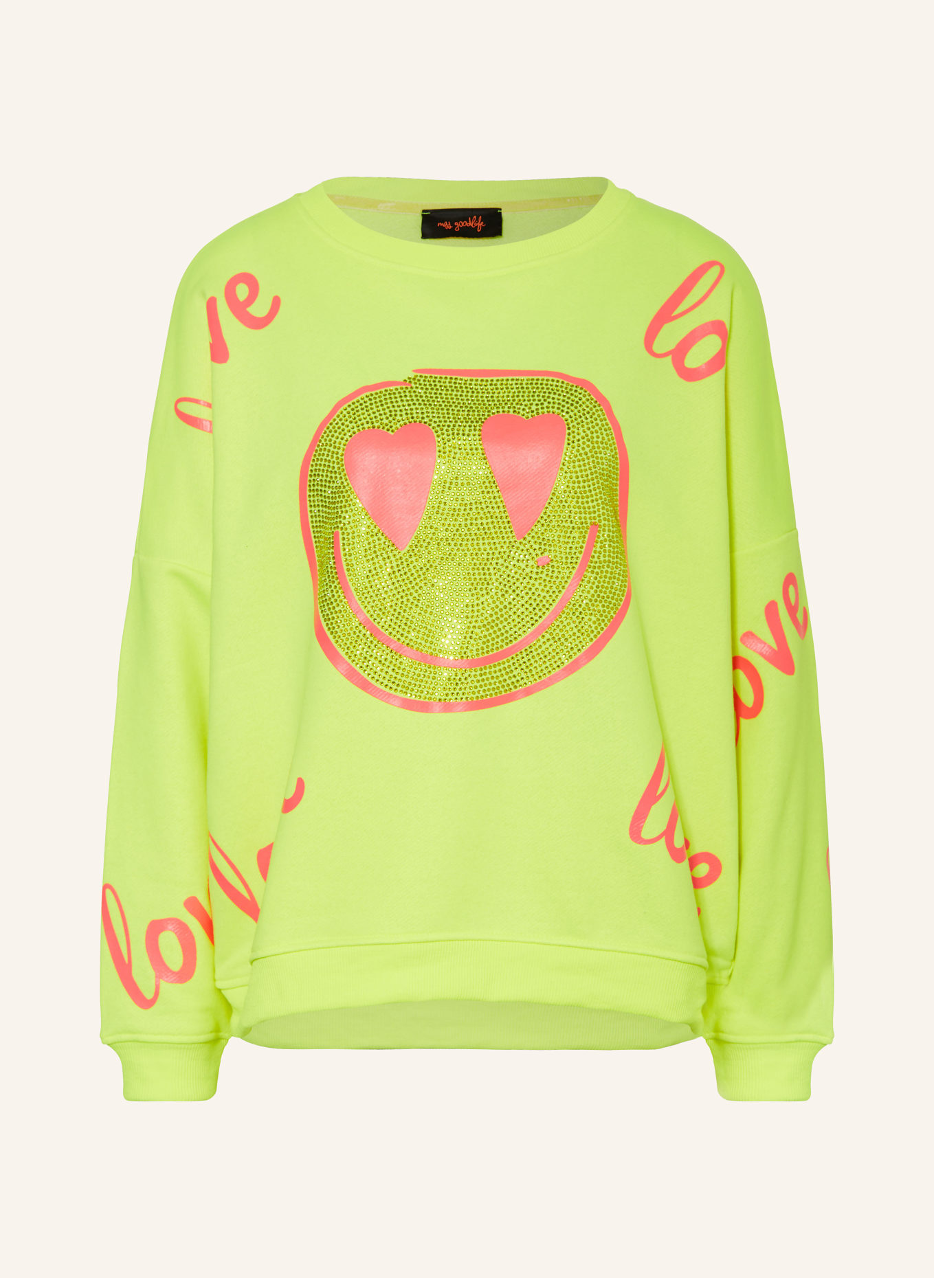 miss goodlife Sweatshirt, Color: NEON YELLOW (Image 1)
