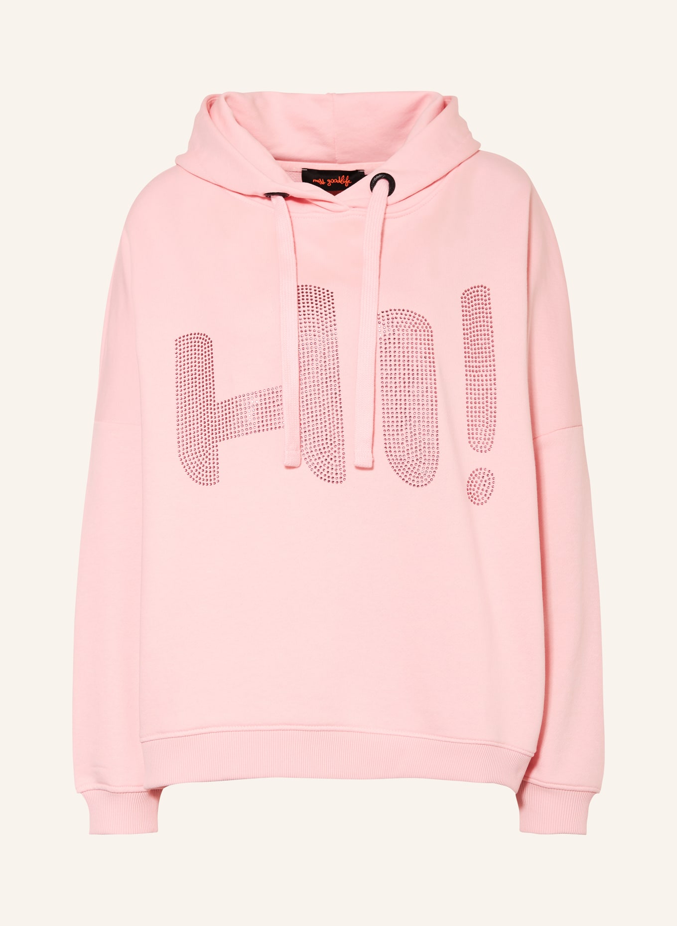 miss goodlife Hoodie with decorative gems, Color: LIGHT PINK (Image 1)