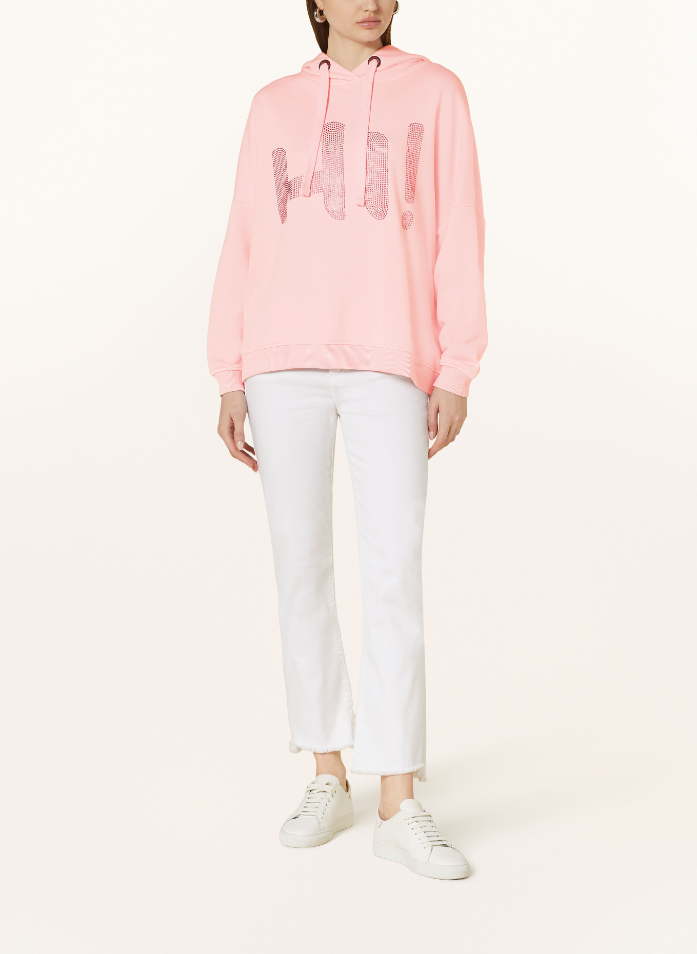 miss goodlife Hoodie with decorative gems, Color: LIGHT PINK (Image 2)