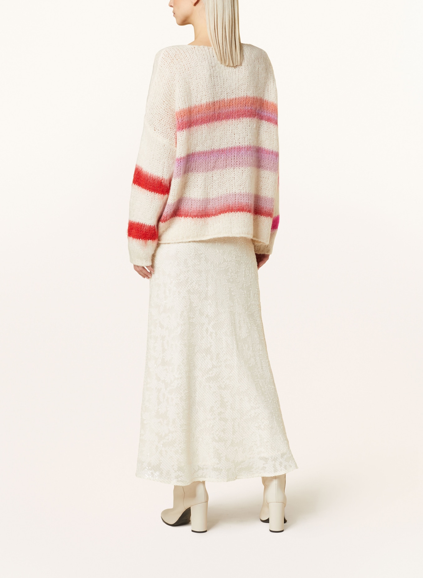 miss goodlife Sweater with mohair, Color: CREAM/ ROSE/ LIGHT ORANGE (Image 3)
