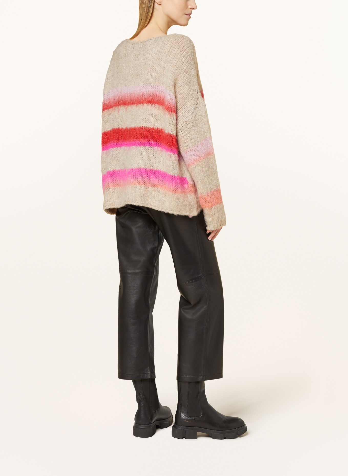 miss goodlife Sweater with mohair, Color: TAUPE/ RED/ PINK (Image 3)