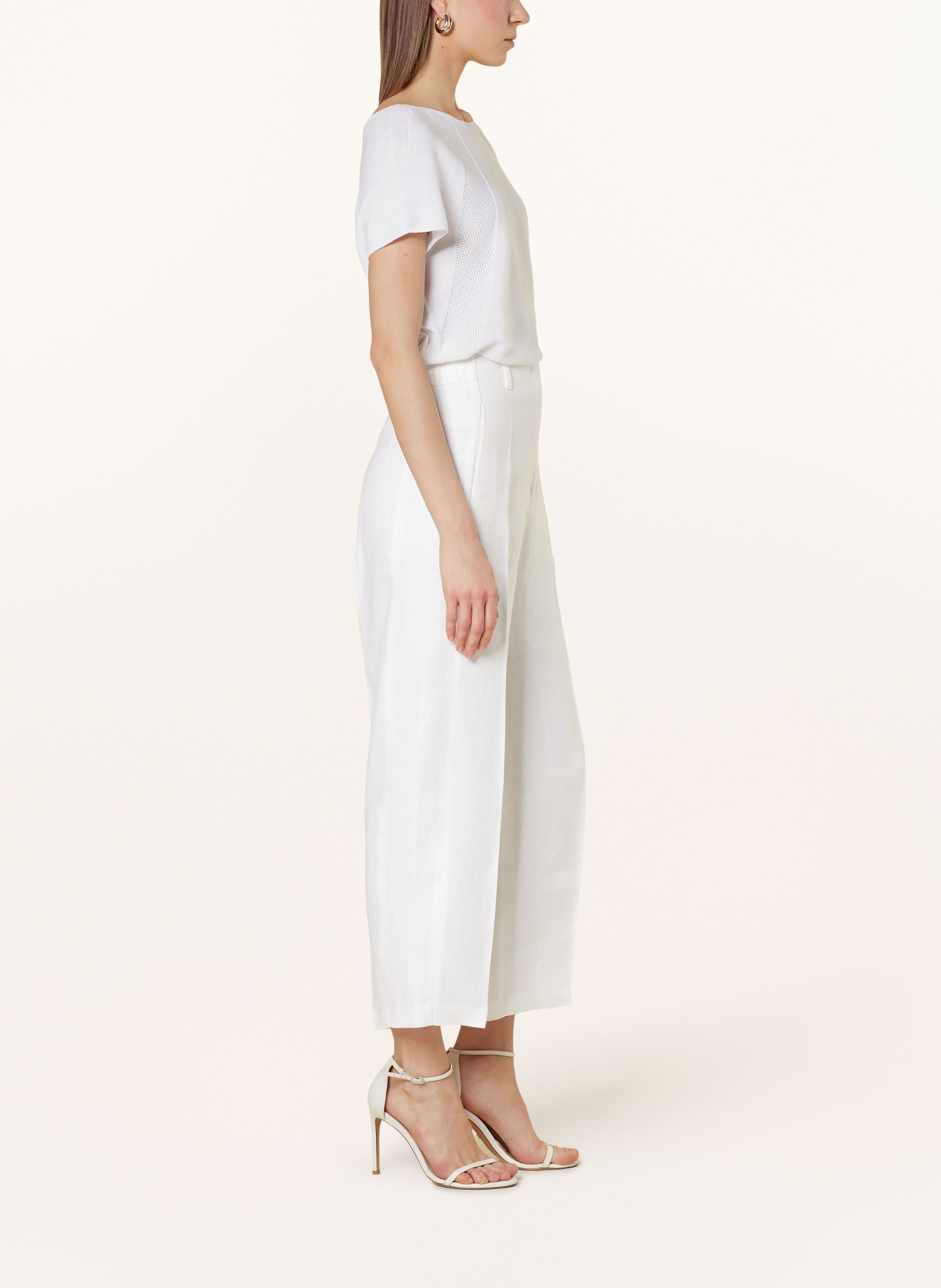windsor. Linen culottes, Color: WHITE (Image 4)