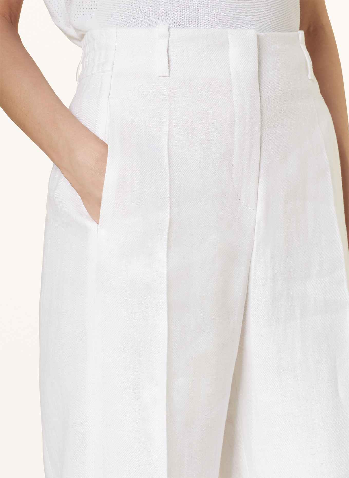 windsor. Linen culottes, Color: WHITE (Image 5)