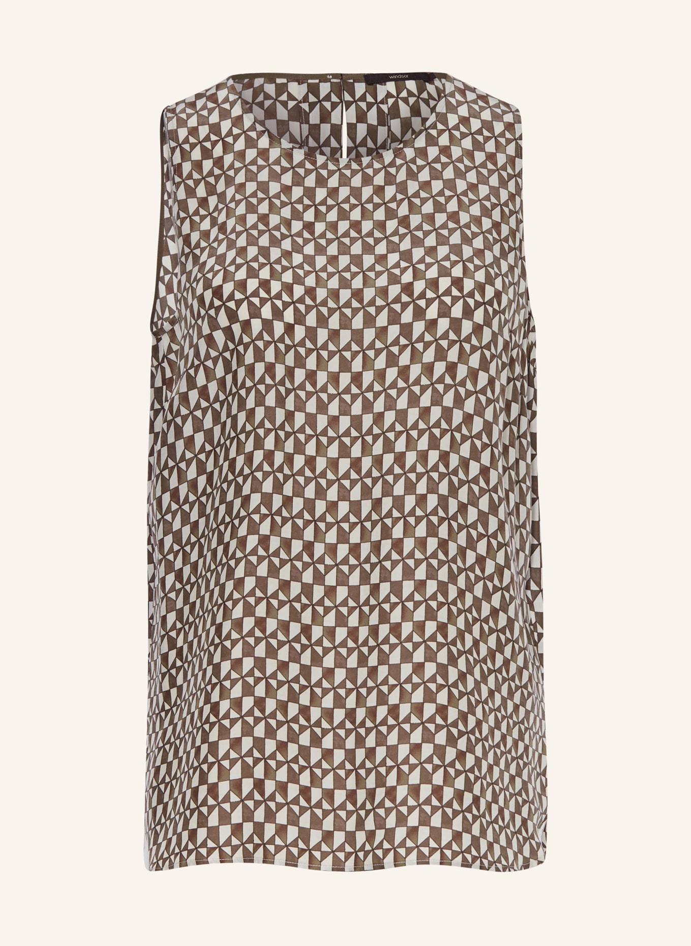 windsor. Bluzka bez rękawów z dodatkiem jedwabiu, Kolor: KHAKI/ KREMOWY (Obrazek 1)
