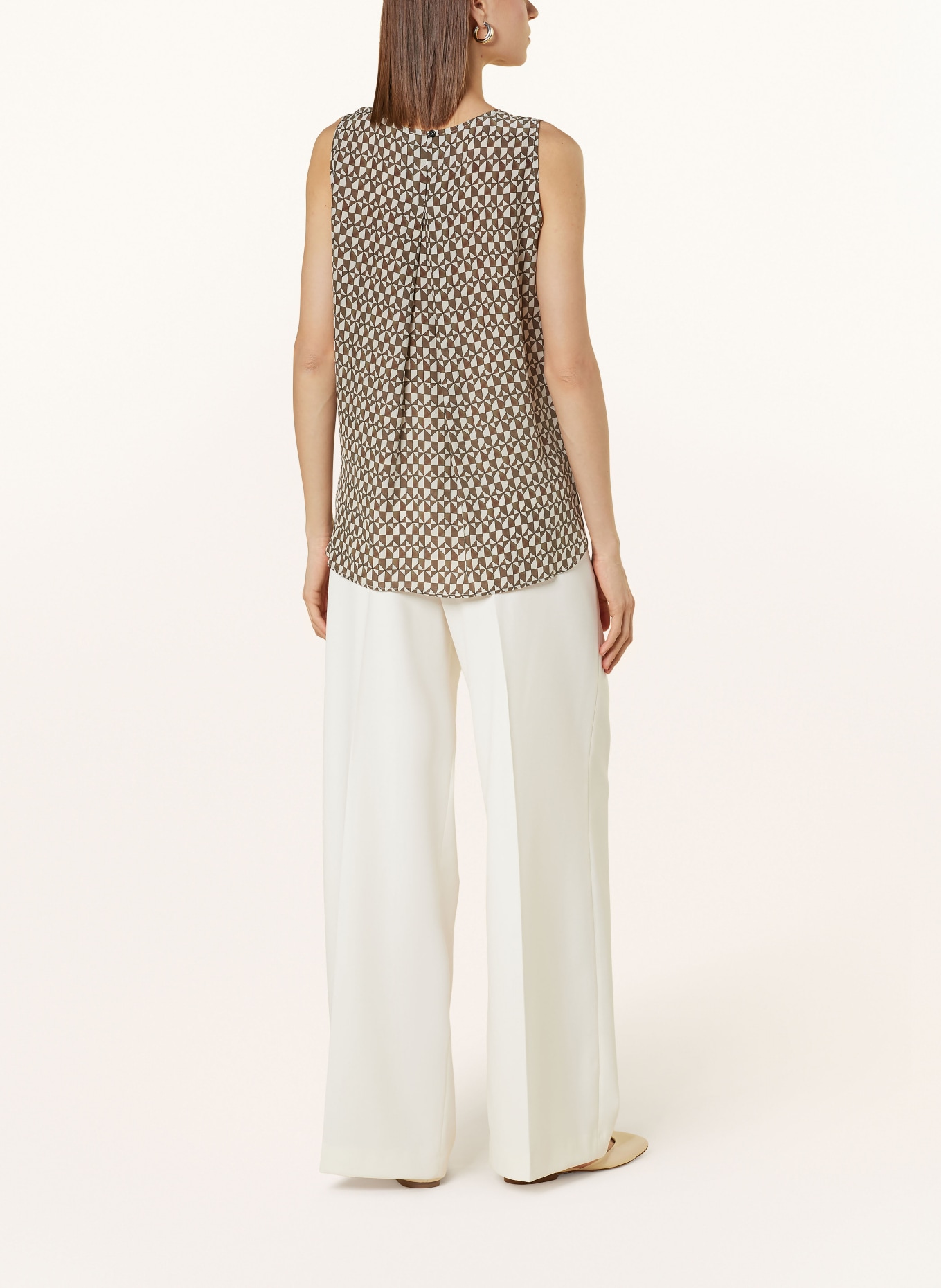 windsor. Blouse top with silk, Color: KHAKI/ CREAM (Image 3)