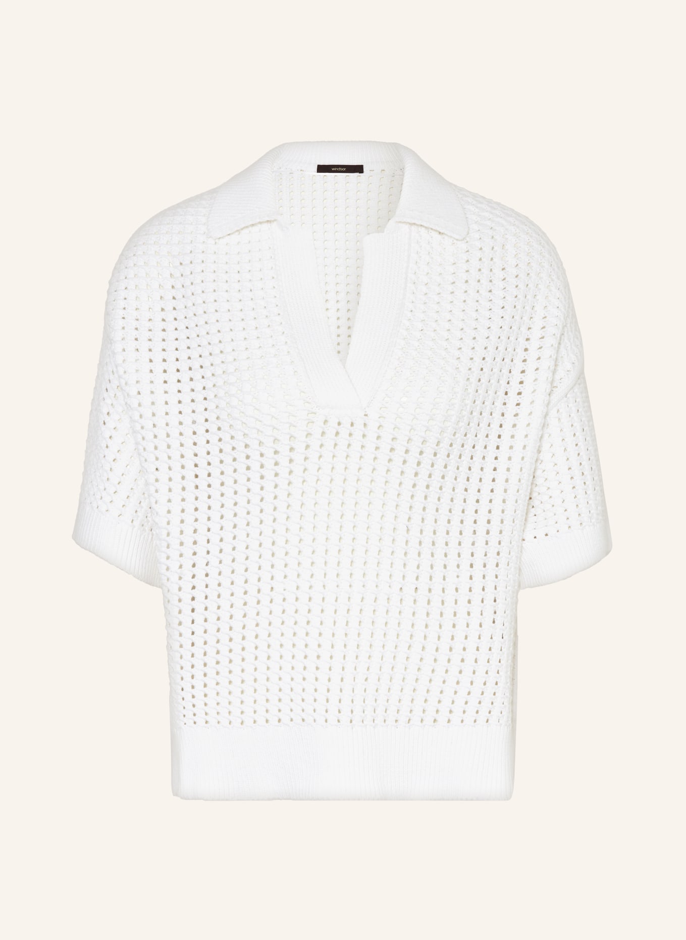 windsor. Knitted polo shirt, Color: WHITE (Image 1)