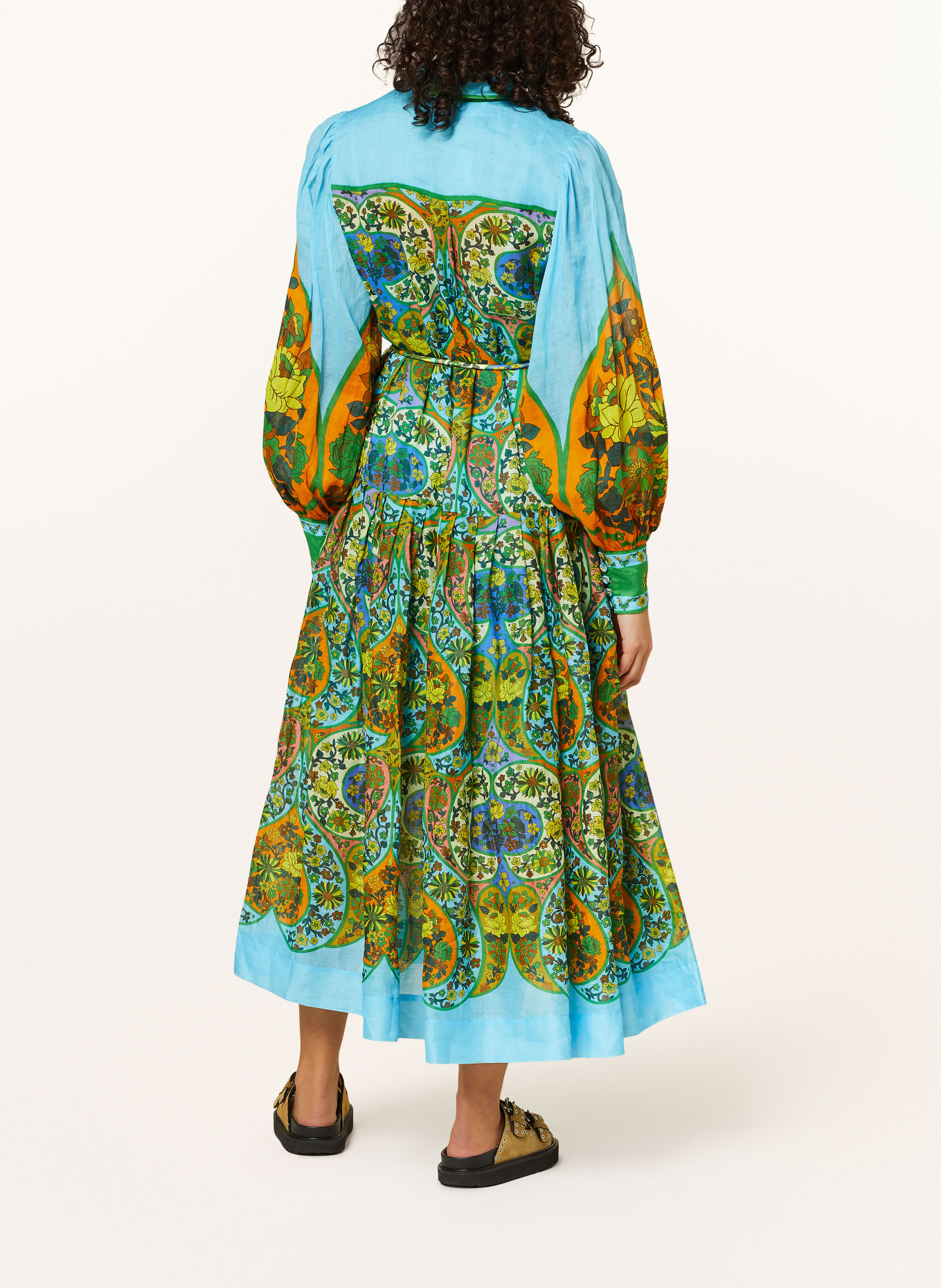 ALÉMAIS Shirt dress SOFIE, Color: TURQUOISE/ YELLOW/ GREEN (Image 3)