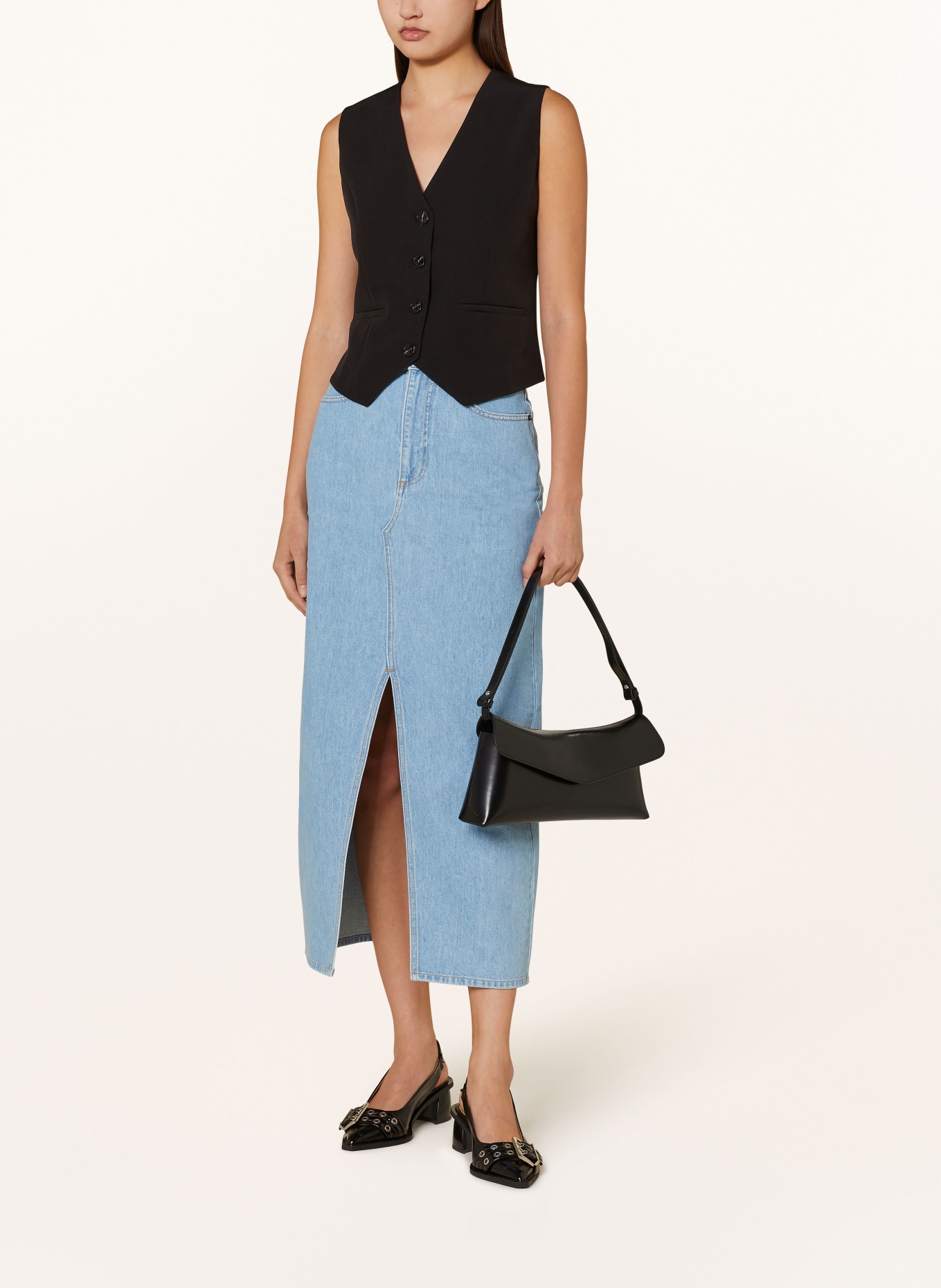 MRS & HUGS Denim skirt: LIGHT BLUE DENIM