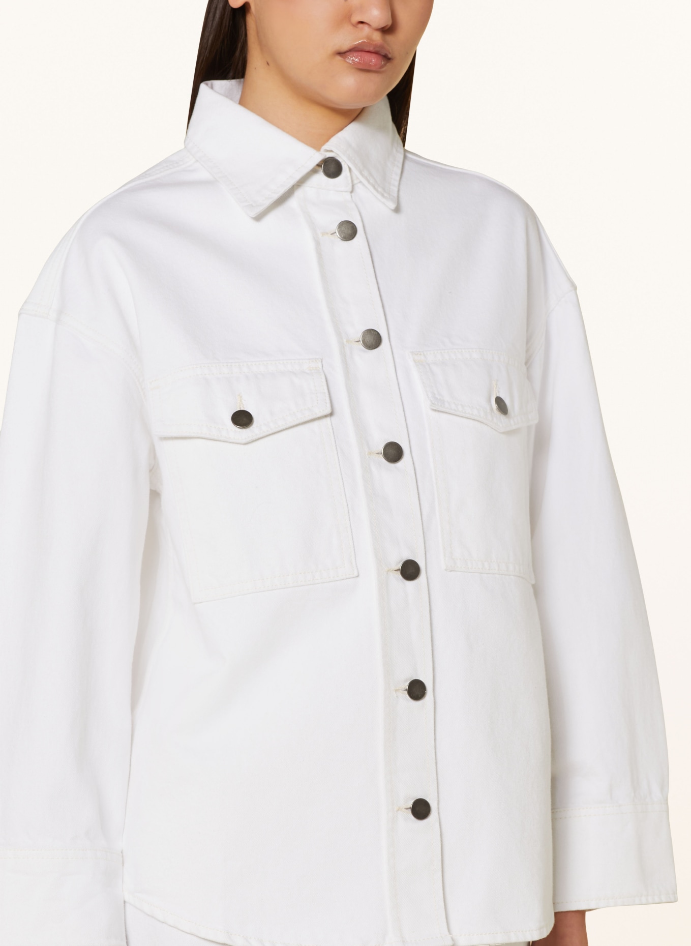 MRS & HUGS Denim overshirt, Color: WHITE (Image 4)