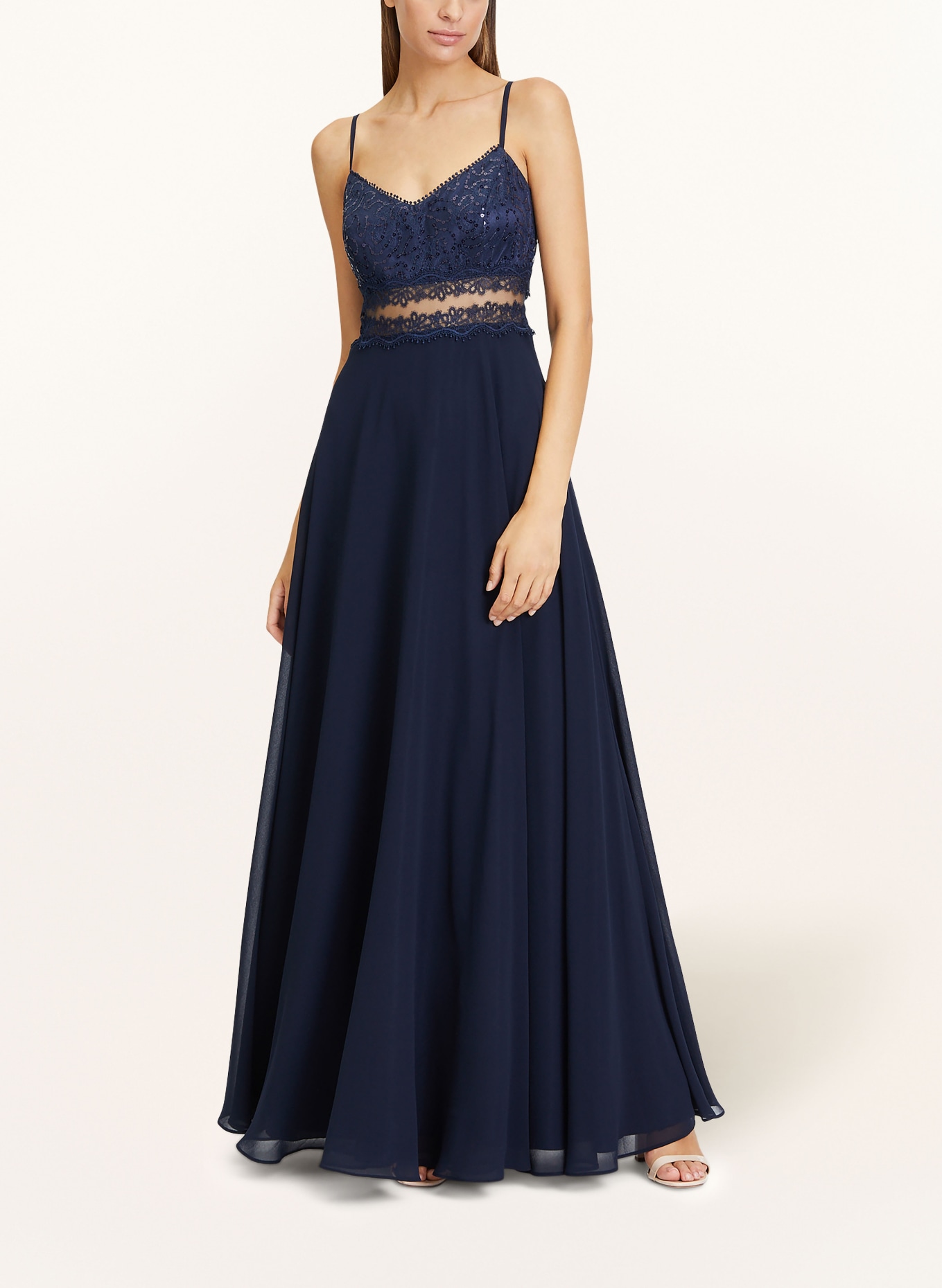 VM Vera Mont Evening dress with lace and sequins, Color: DARK BLUE (Image 2)