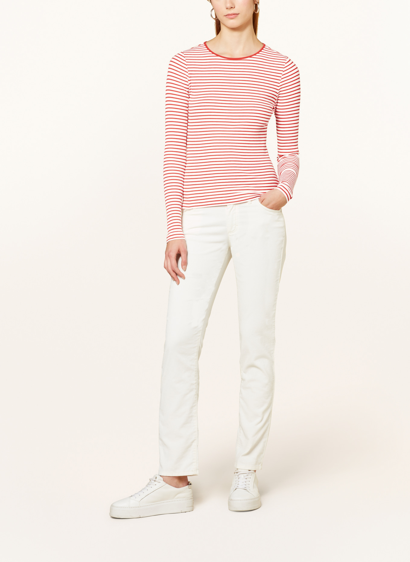 rich&royal Long sleeve shirt, Color: WHITE/ RED (Image 2)