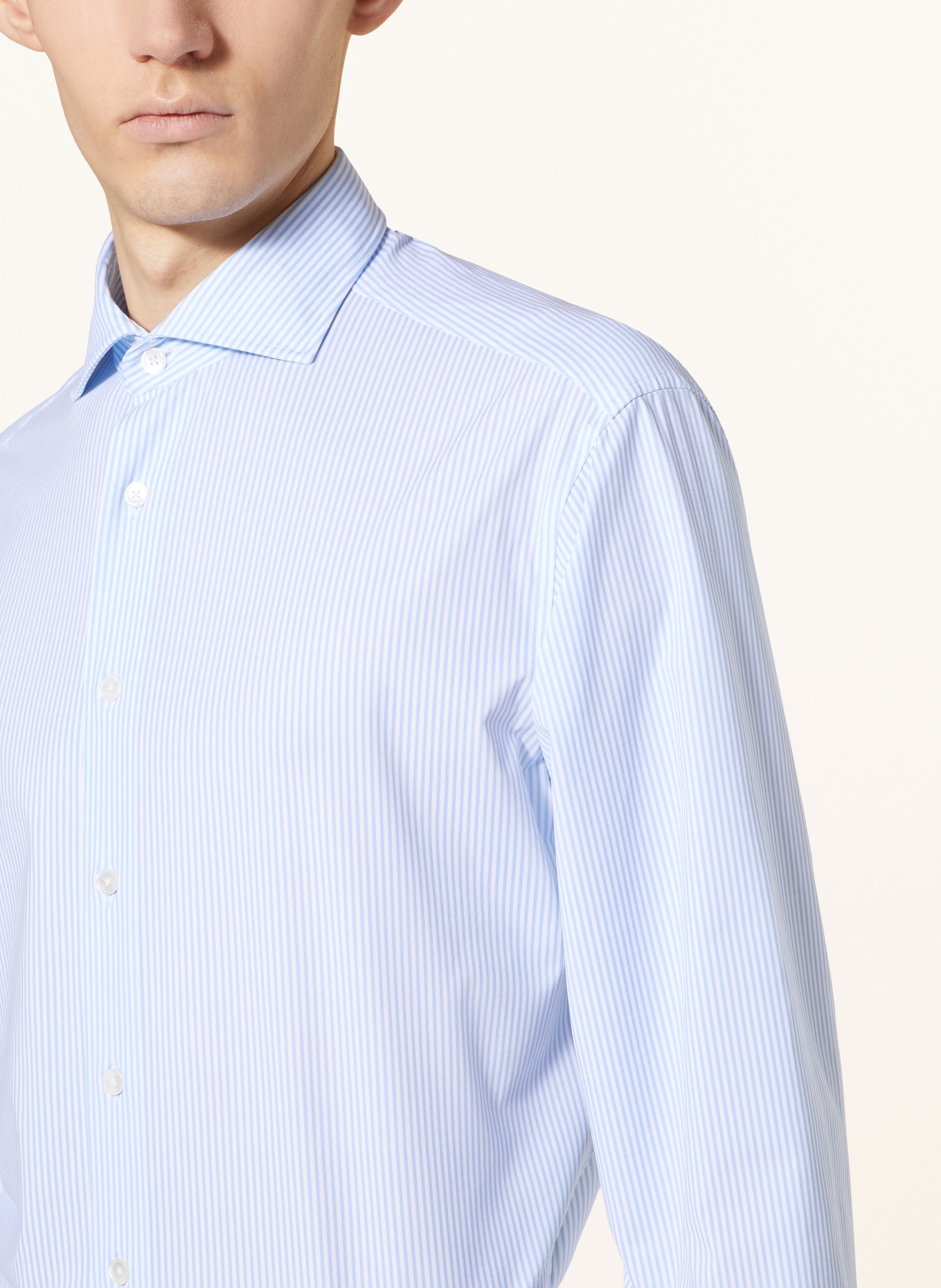 TRAIANO Jerseyhemd ROSSINI Radical Fit, Farbe: WEISS/ HELLBLAU (Bild 4)