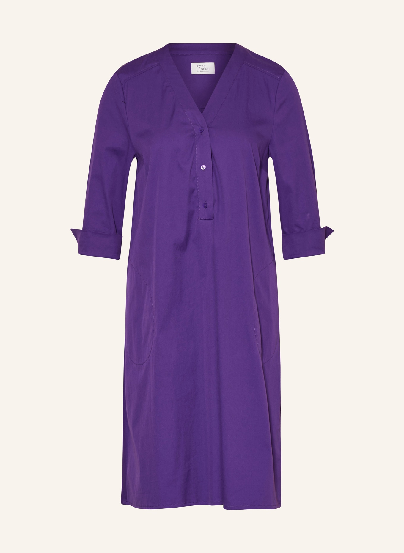 ROBE LÉGÈRE Dress with 3/4 sleeves, Color: PURPLE (Image 1)
