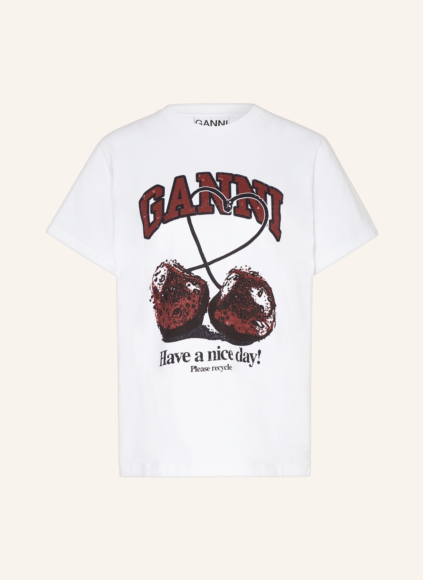 GANNI T-shirt FUTURE HEAVY, Color: WHITE (Image 1)