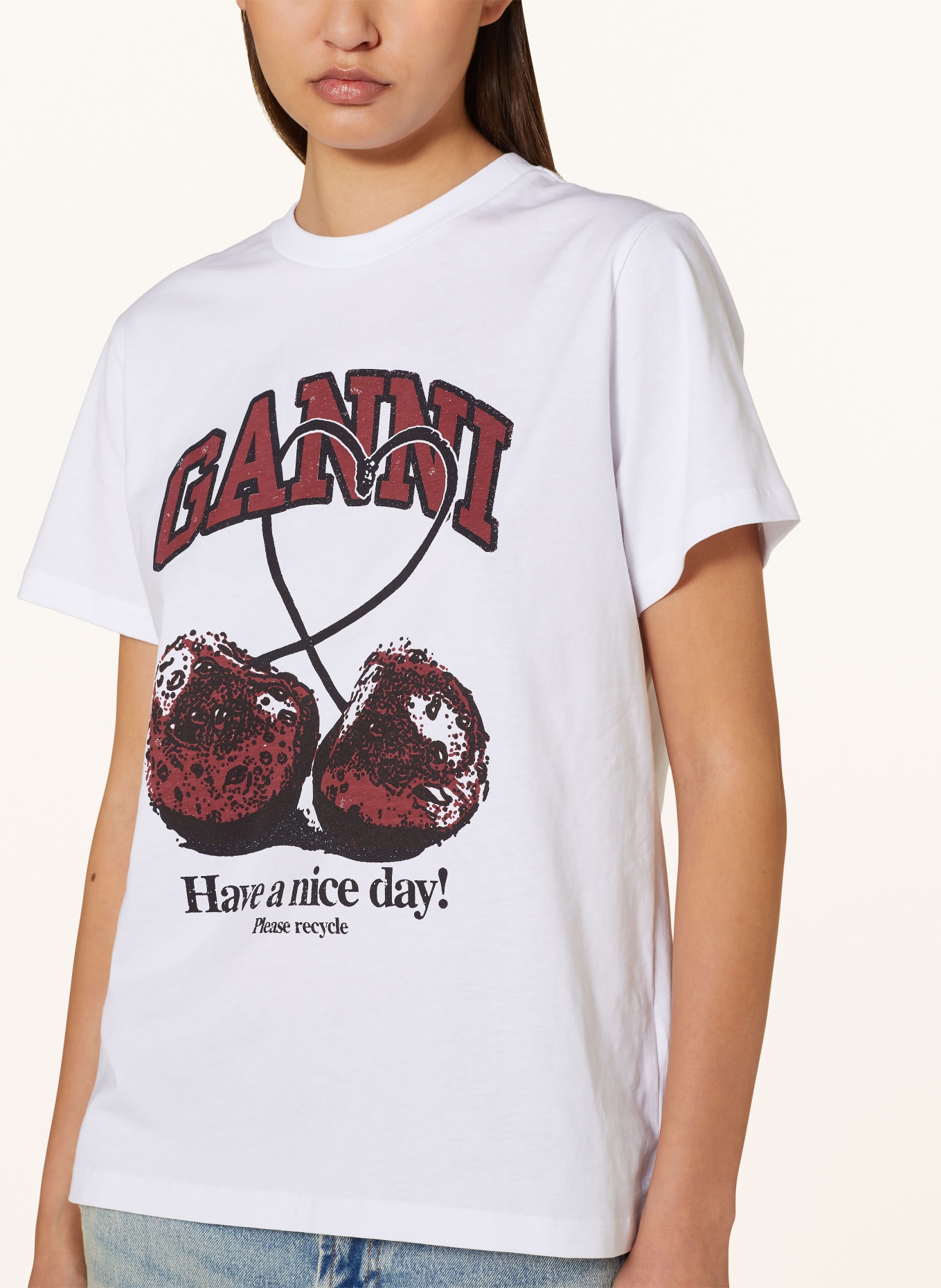 GANNI T-shirt FUTURE HEAVY, Color: WHITE (Image 4)
