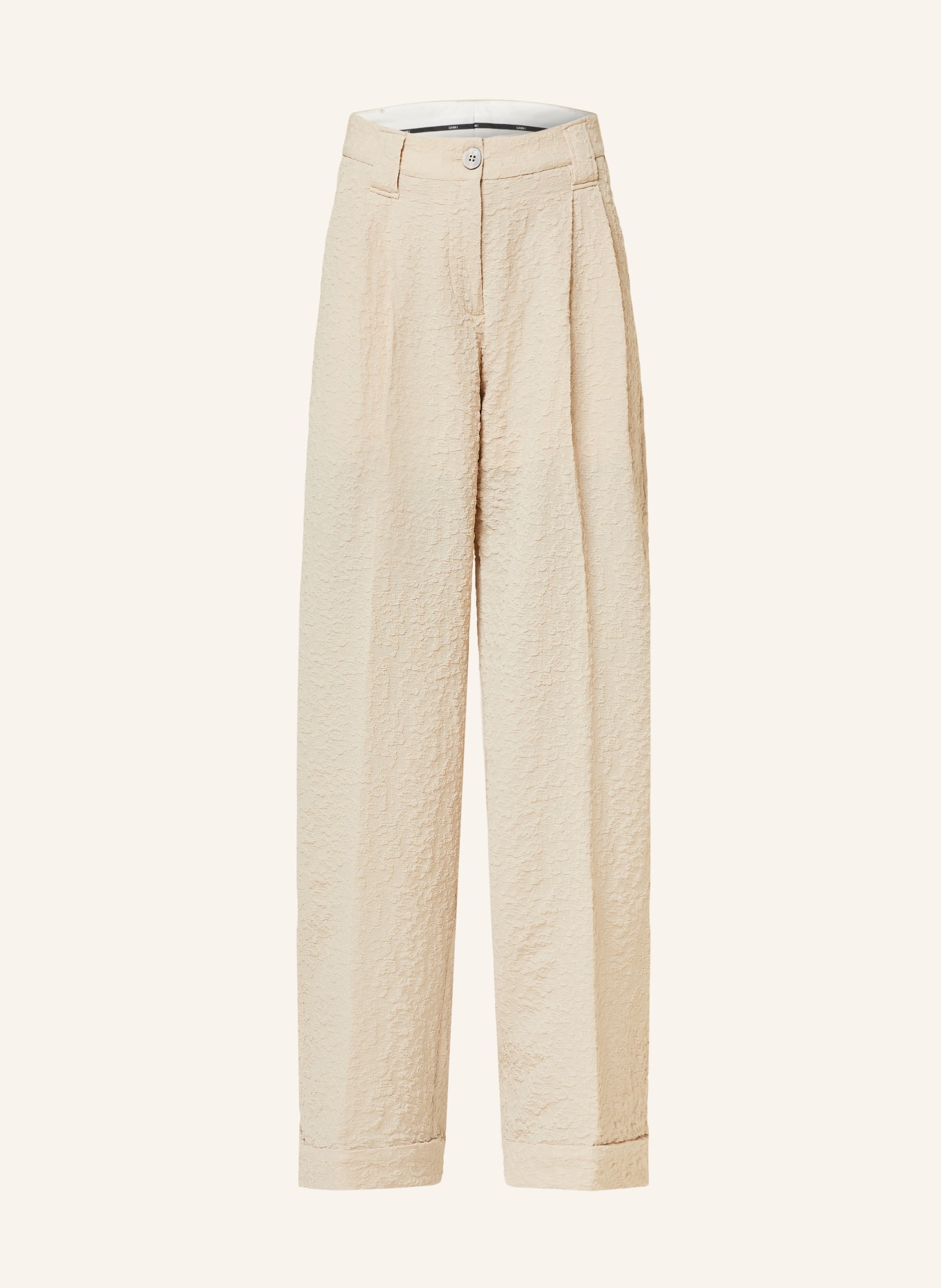 GANNI Wide leg trousers, Color: BEIGE (Image 1)